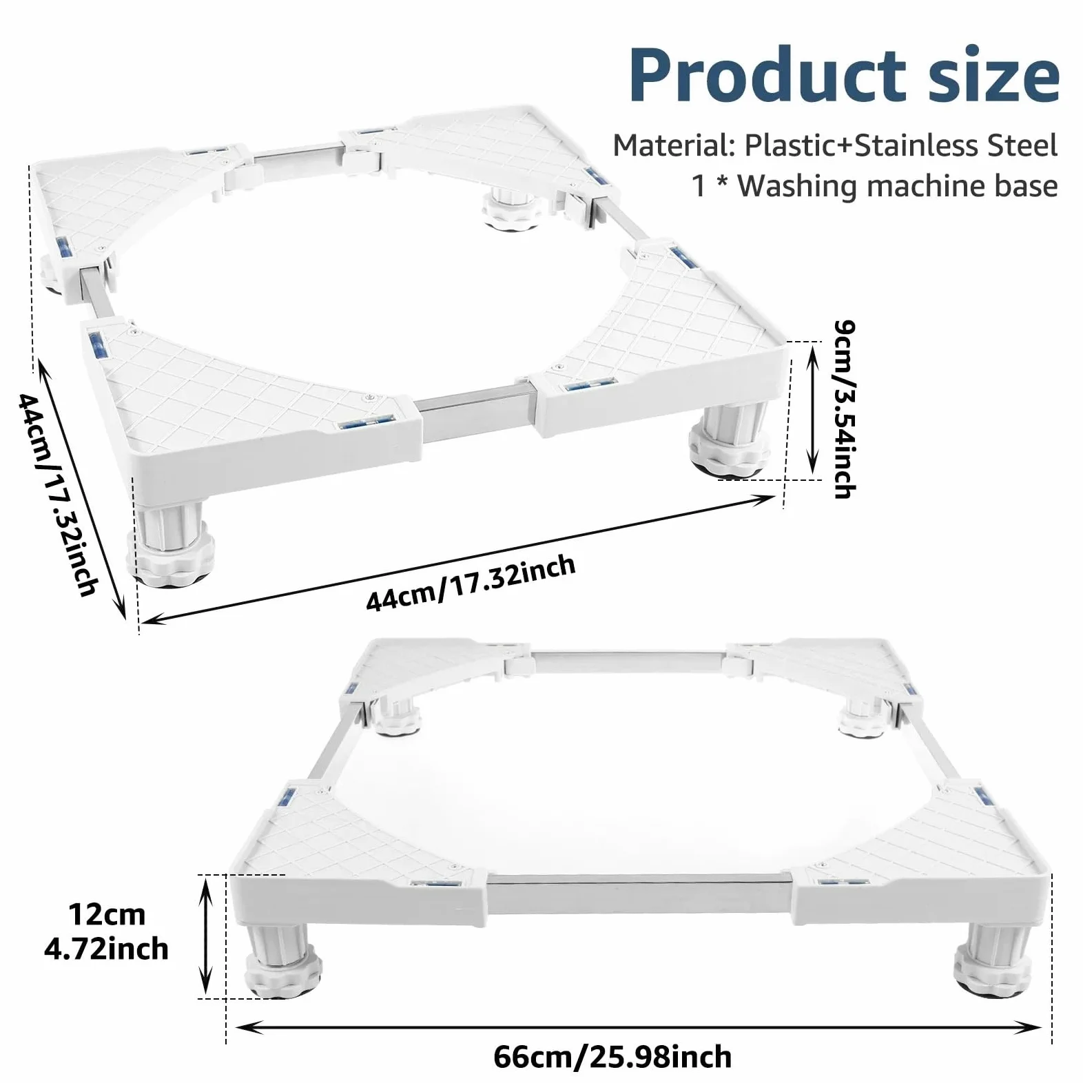 Soporte de lavadora antivibración móvil universal | Base de pedestal for lavandería con almohadillas antivibración for electrodomésticos y muebles