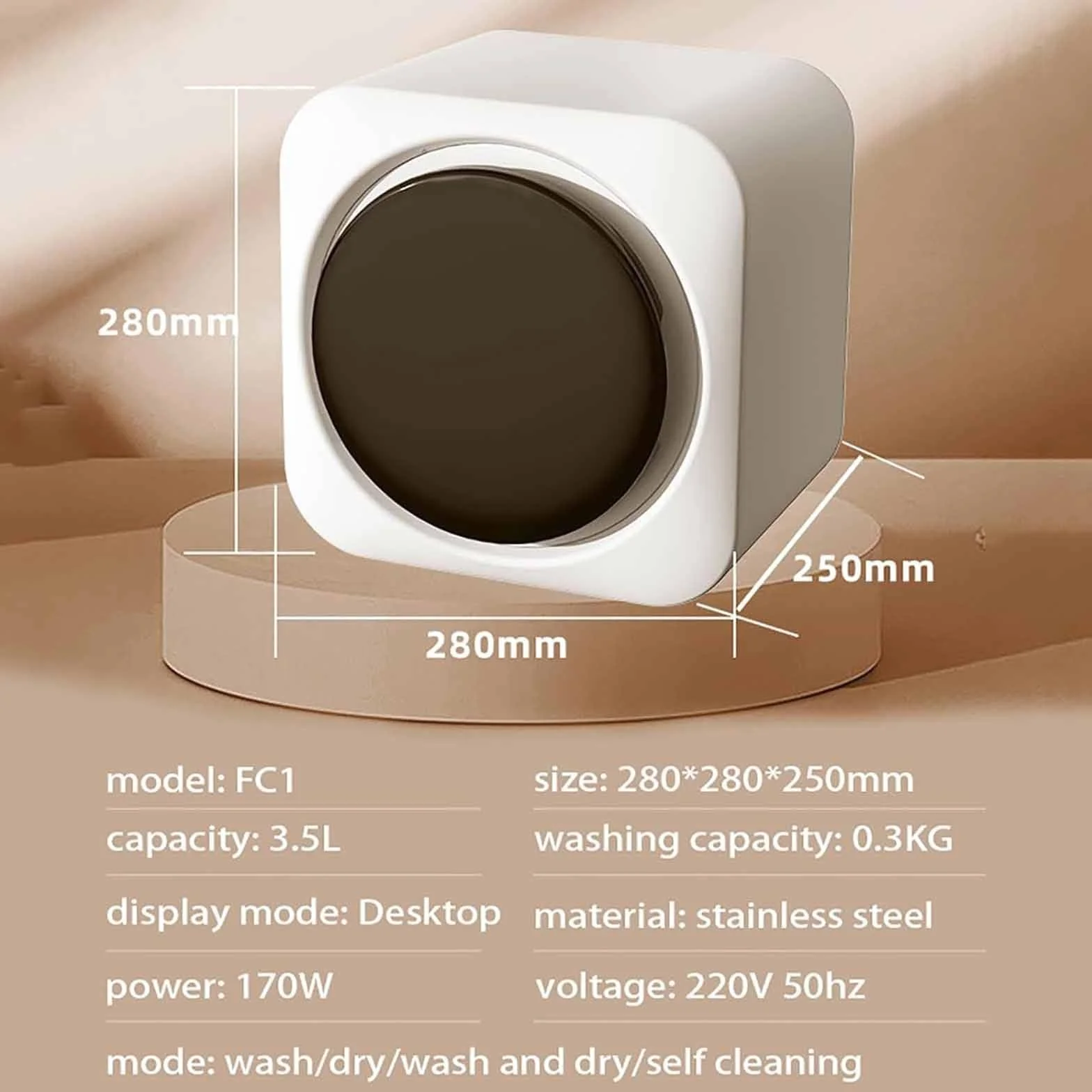 Mini Lavadora Y Secadora De 3,5 L, Automática, De Pared, para Baño, Cocina, Apartamentos