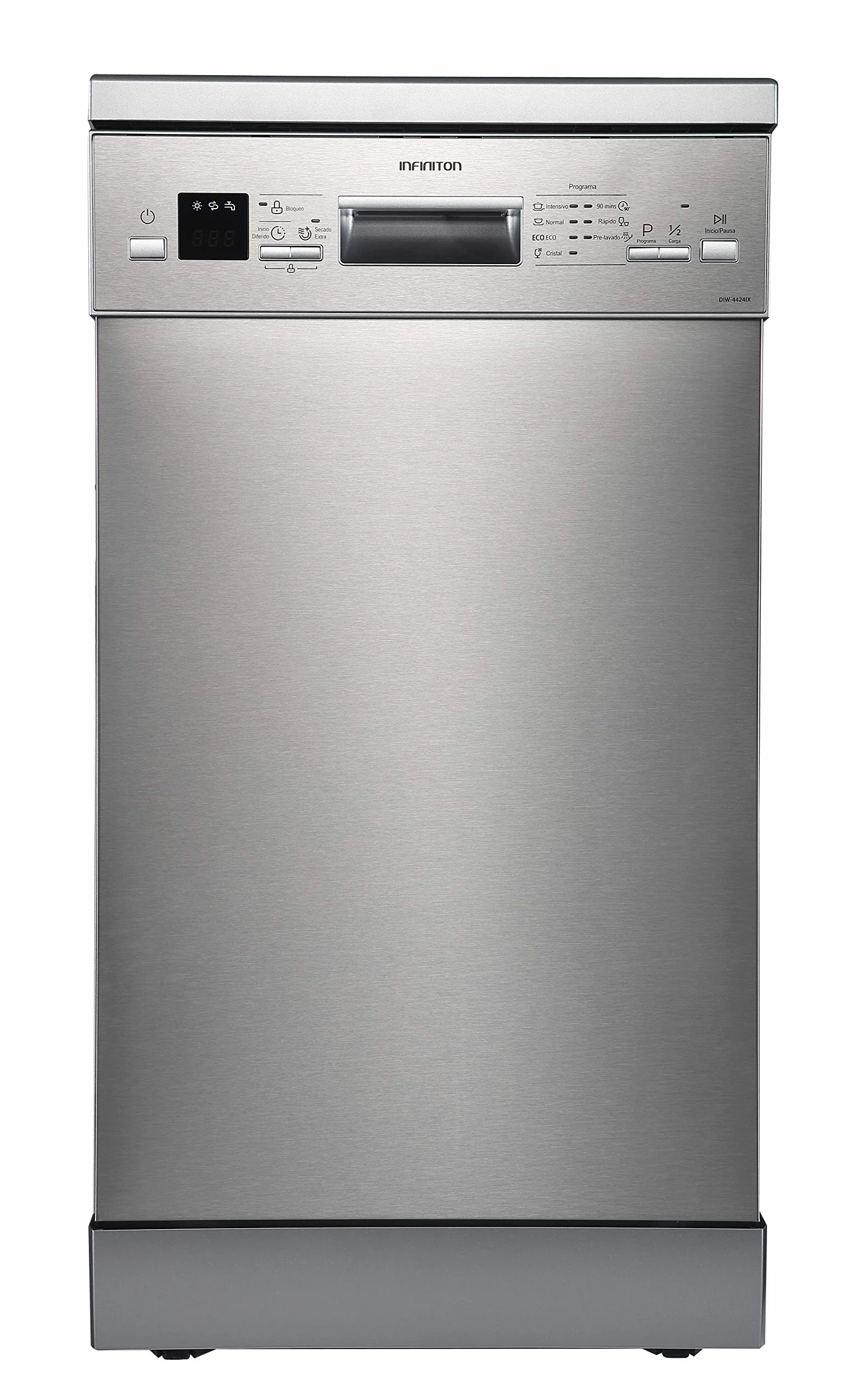 LAVAVAJILLAS INFINITON 45CM A++/E (TAMAÑO REDUCIDO, 7 Programas, Display LED, Control Electronico, 10 Servicios, Independiente) (INOX)