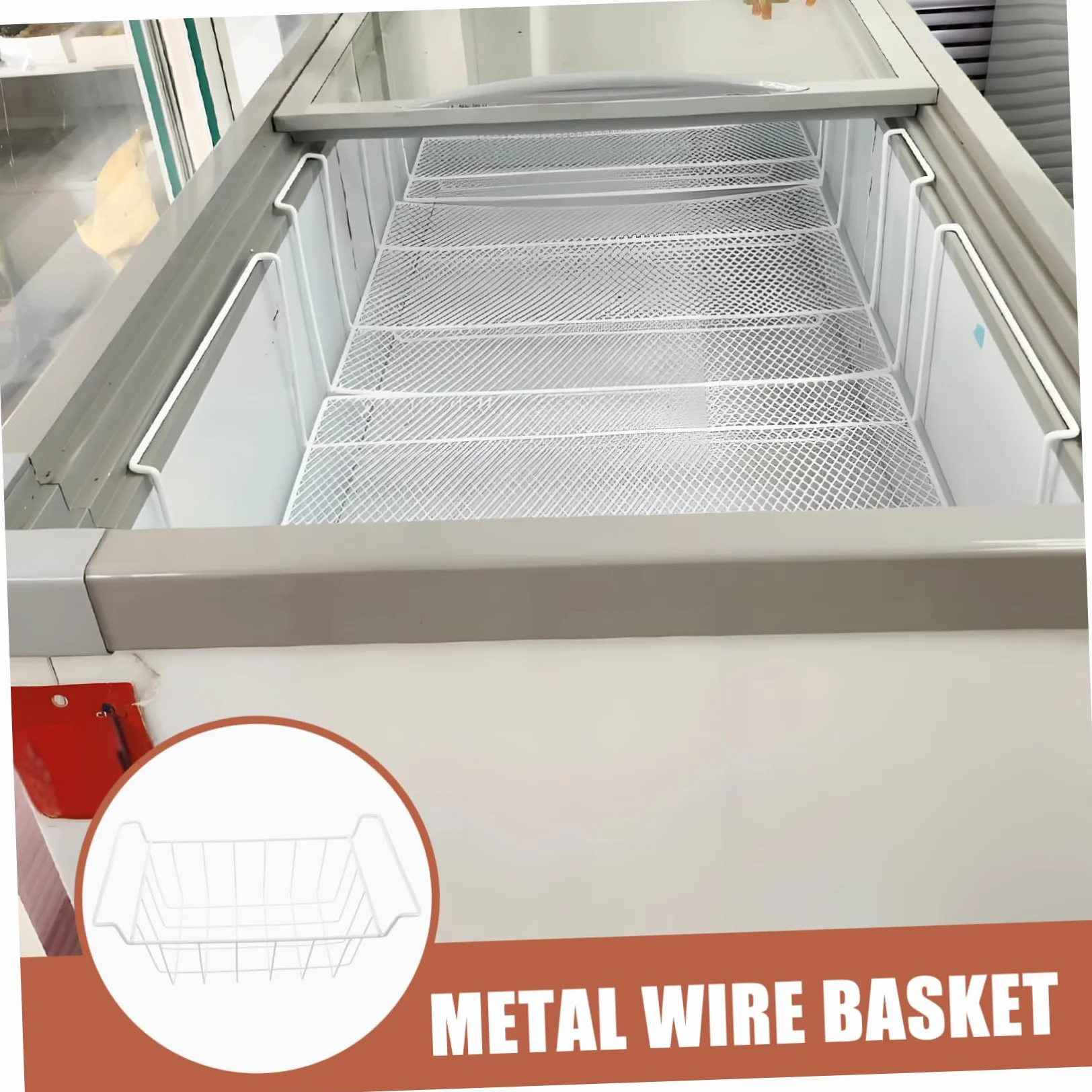 Cesta de alambre para congelador, estante de despensa apilable de metal para congelador y refrigerador