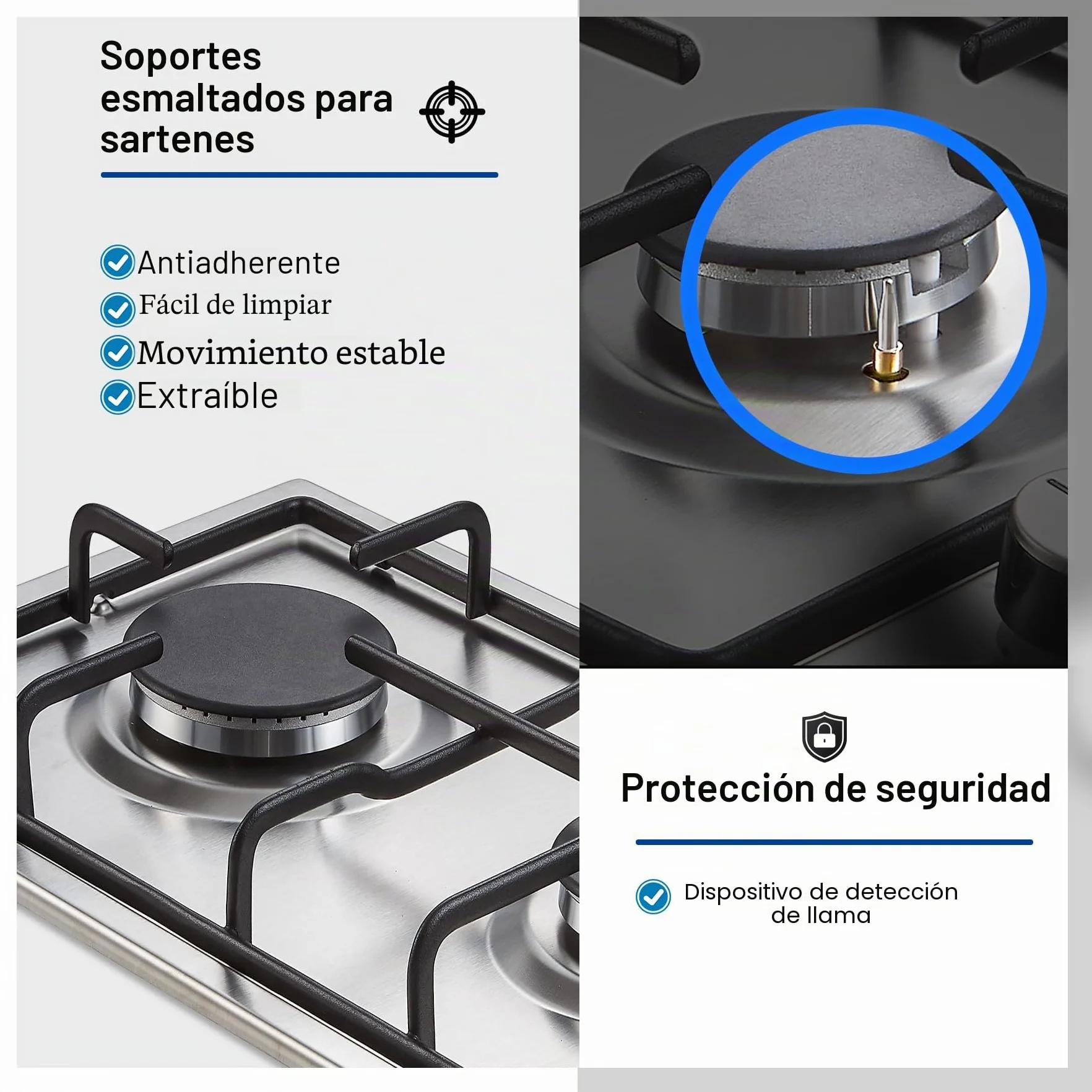 TopStrong Placa de Gas 2 Fuegos 30cm Encimera Gas Butano Acero Inoxidable 4200W