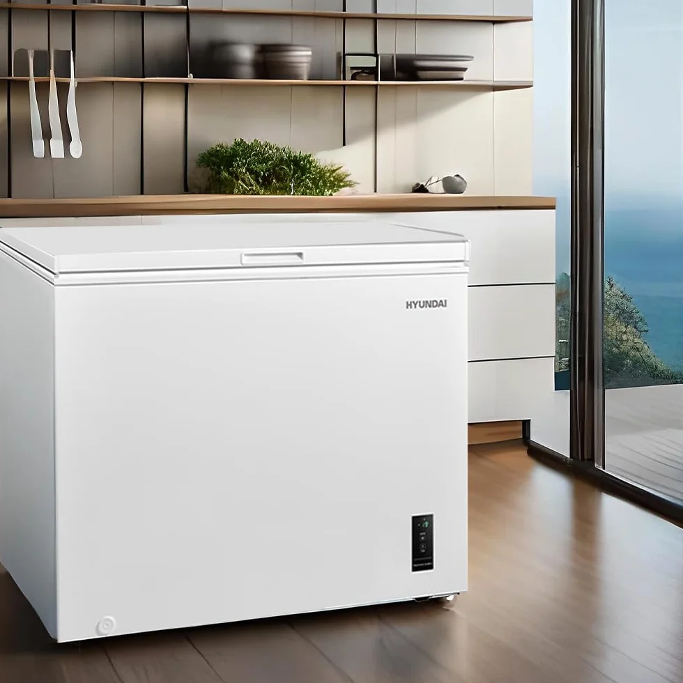 Hyundai Congelador Horizontal Blanco HCH300EDW00. Capacidad 290 Litros, 2 Cestas, Bajo Nivel Sonoro, Eficiencia Energética Clase E