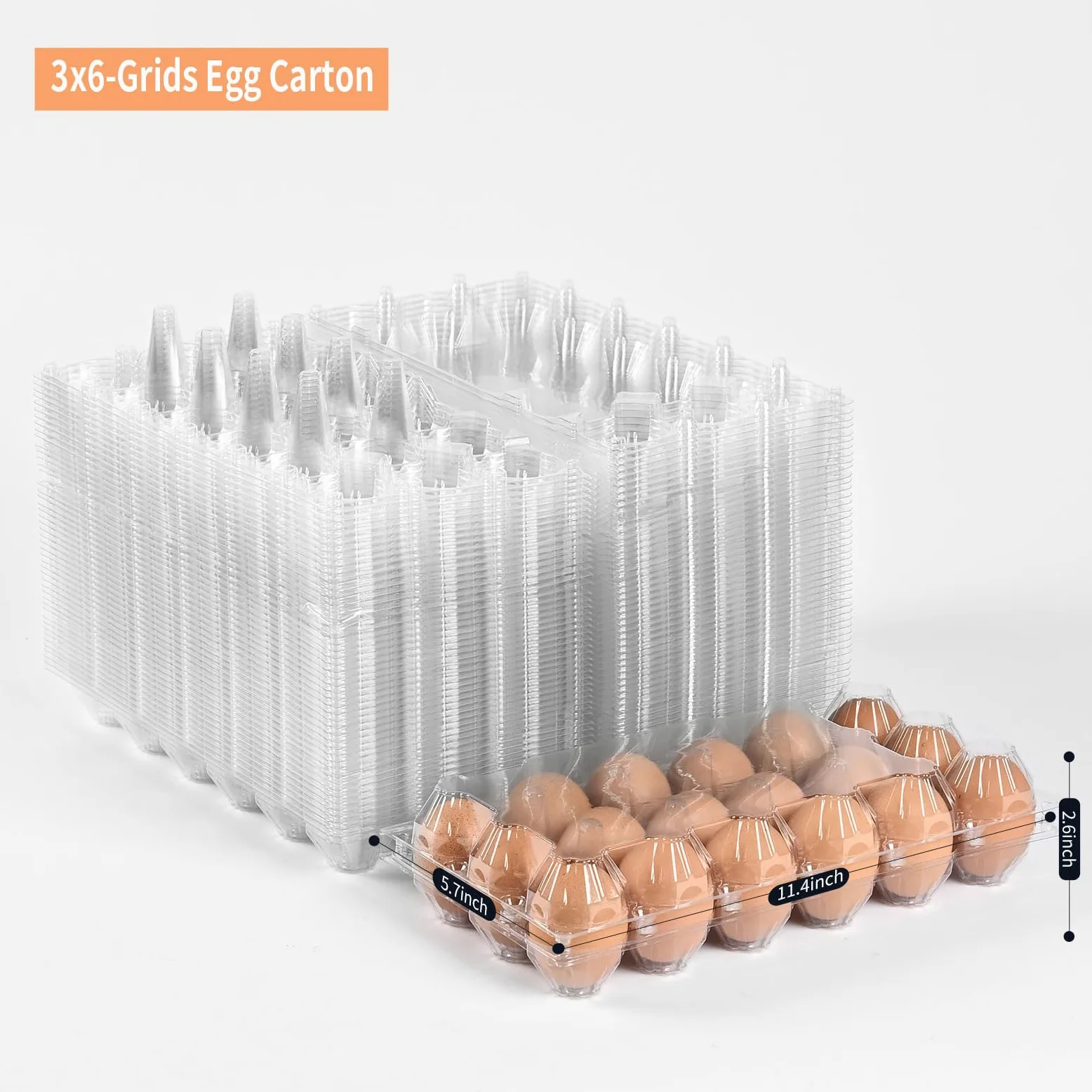 Cajas de huevos transparentes, contenedor de plástico para huevos, bandeja de huevos para refrigerador, almacenamiento de huevos de granja, cesta de huevos de granja de pollo, estante de