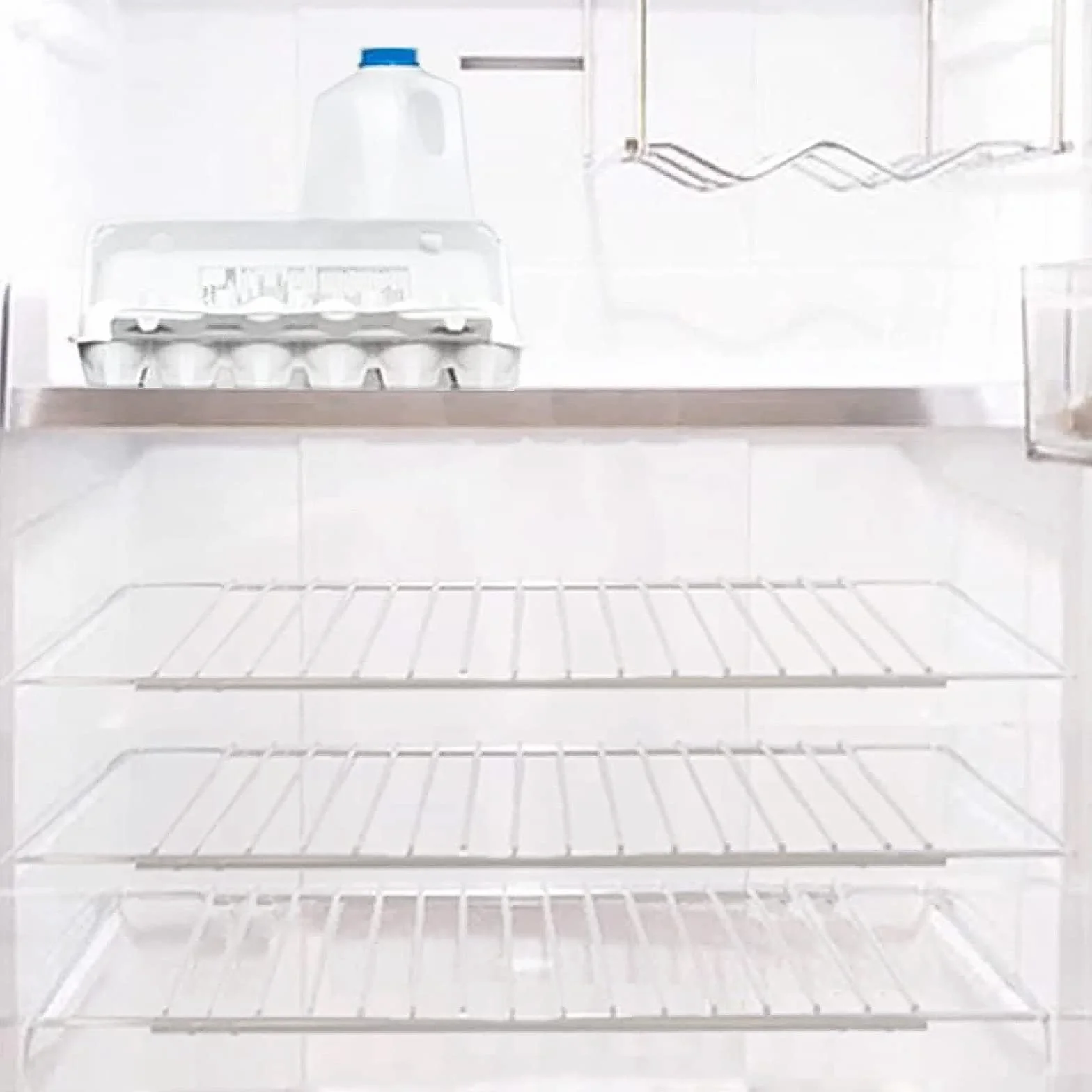 SPARES2GO Estante Universal para frigorífico y congelador (Paquete de 3, Blanco, Ajustable, Recubierto de plástico, Brazos Extensibles)