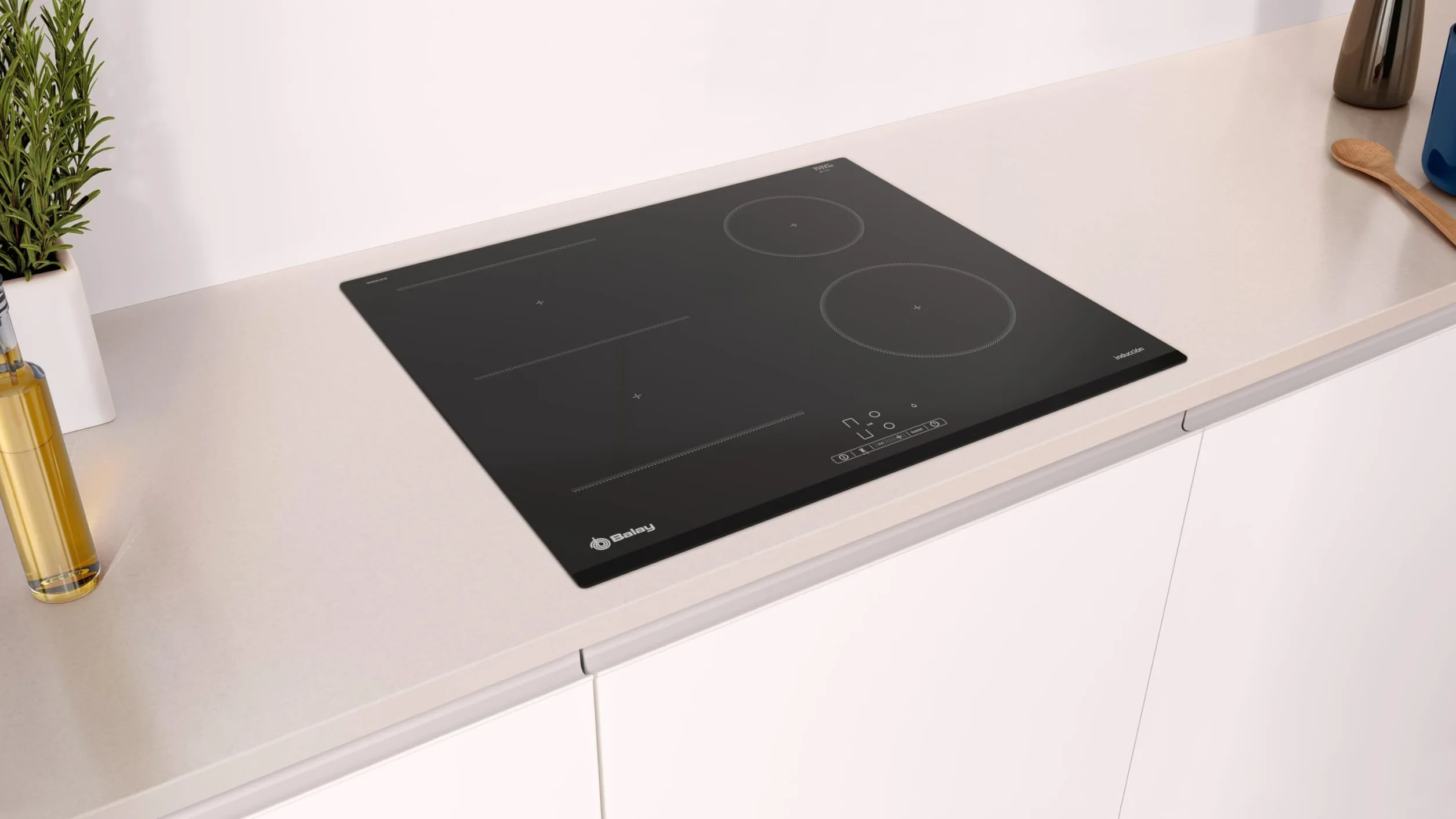 Balay - Placa de inducción, 60 cm, Función Sprit, Negra, 3EB963FR