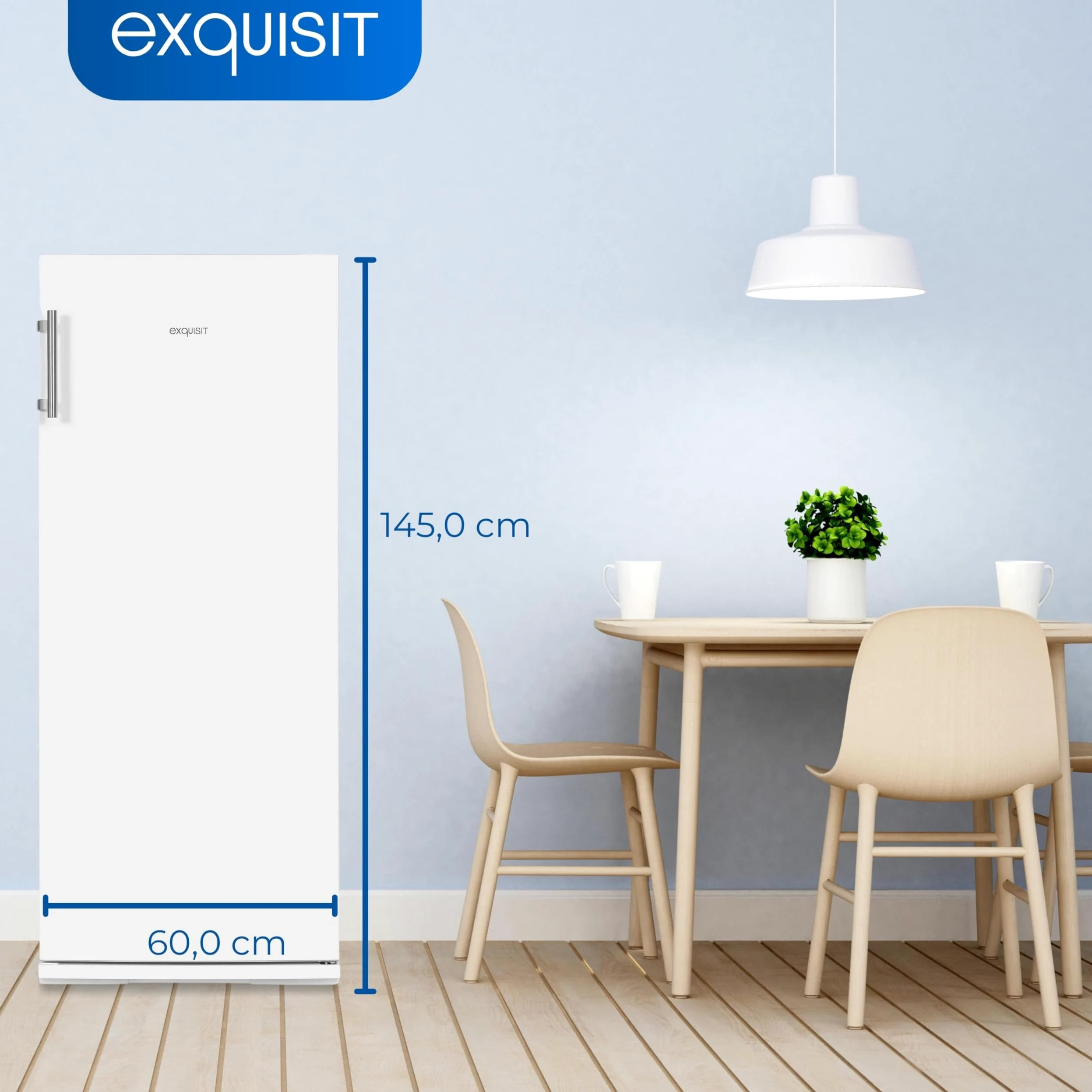 Exquisit Congelador GS22-H-280E blanco | unidad de pie | 202 l de volumen | blanco | congelación | tope de puerta intercambiable | cajones y caja grande | 4 x congelación