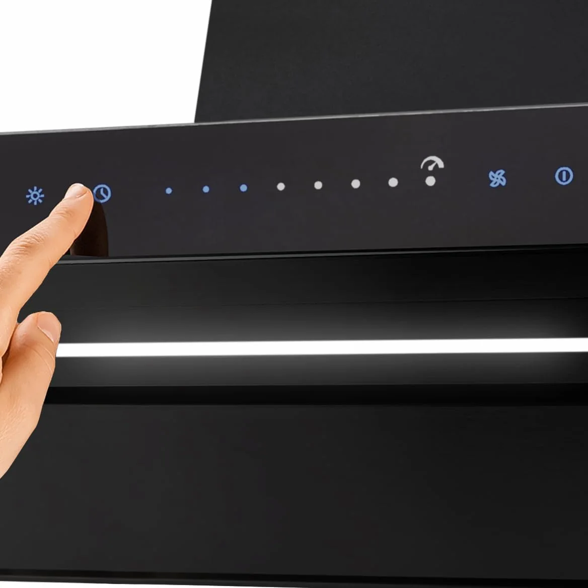 KKT KOLBE Campana Extractora 90 cm | Campana de Pared | acero inoxidable | vidrio negro | WiFi | apagado automático | Funcionamiento táctil | FLAT9006S | aire de escape y circulación, acero inoxidable y vidrio negro, control táctil sensor, wifi, marcha tr