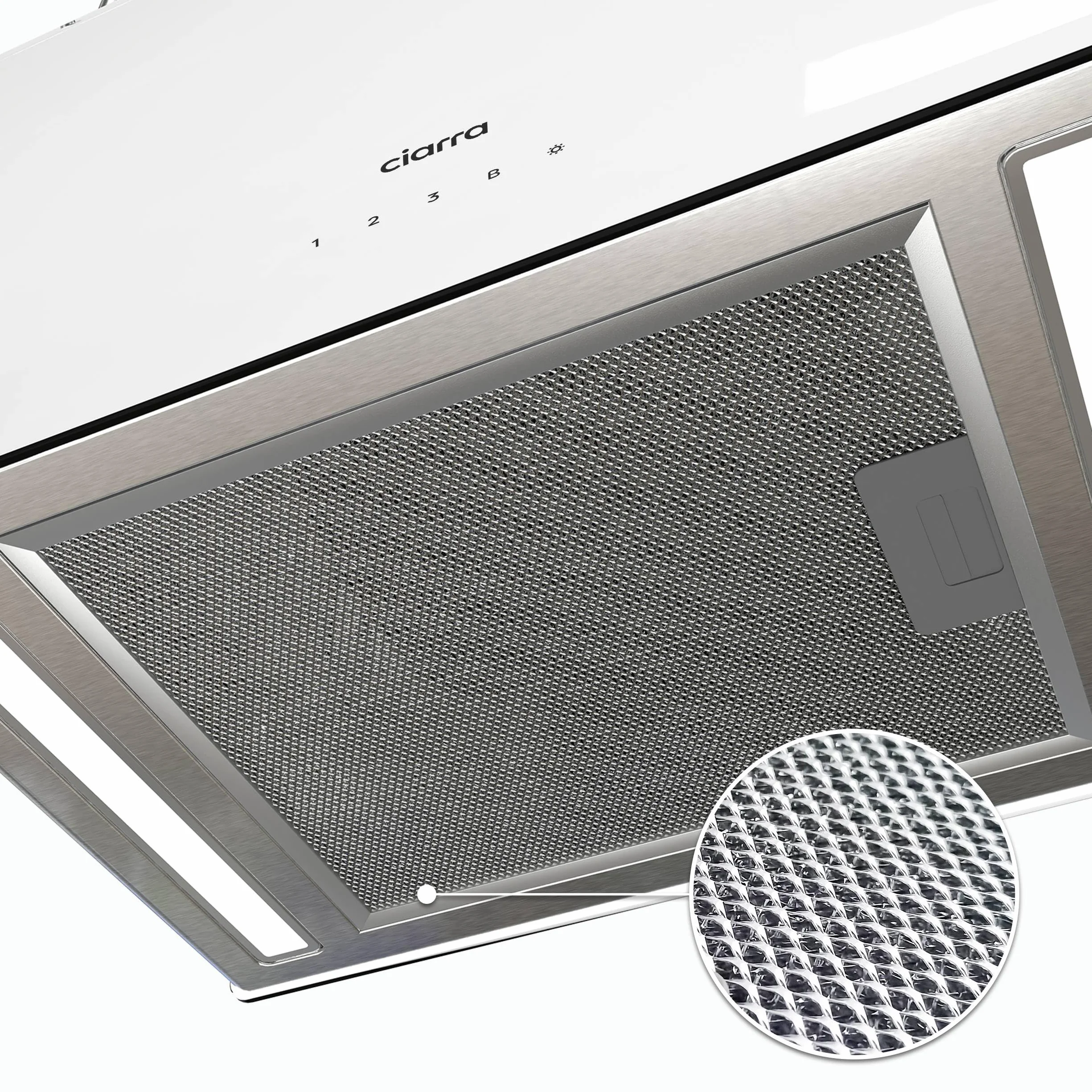 CIARRA CBCS4850 Campana Extractora Isla 48cm 700m³/h WiFi Control Táctil Clase A+++ Blanco