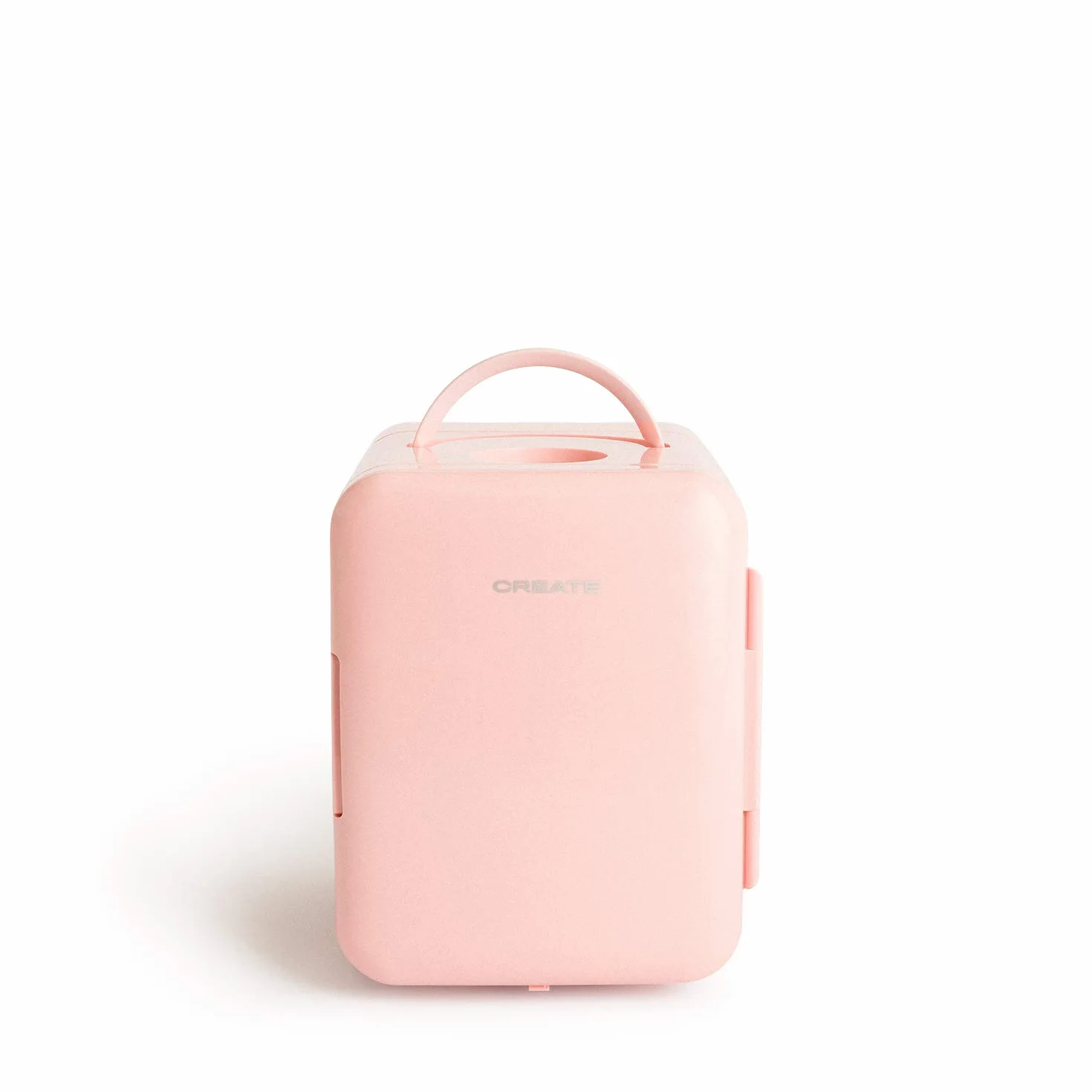 CREATE / FRIDGE MINI BOX/Mini frigorífico para cosméticos rosa pastel/Diseño retro, función frío y calor, capacidad de 4L, fácil de transportar, 48W