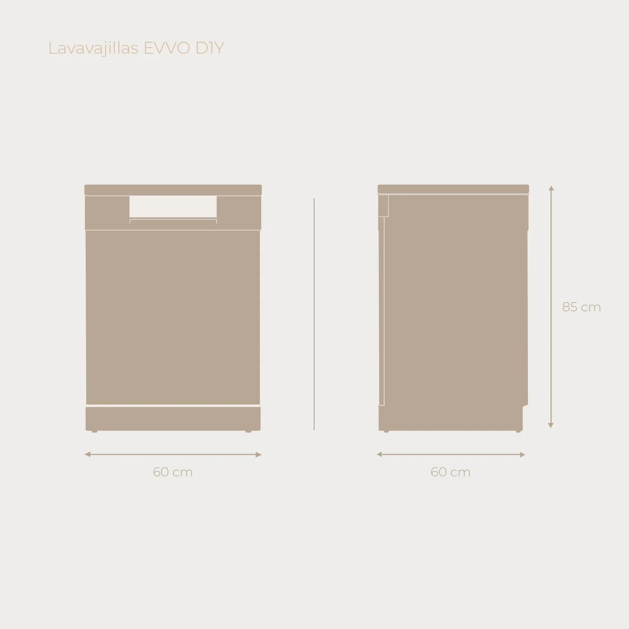 Lavavajillas EVVO D1Y - 60 cm, 13 Servicios, Clase Energética C, 6 Programas, Funcionamiento Silencioso, Apertura Automática, Media Carga, Inicio Diferido 24h, Bloqueo Infantil