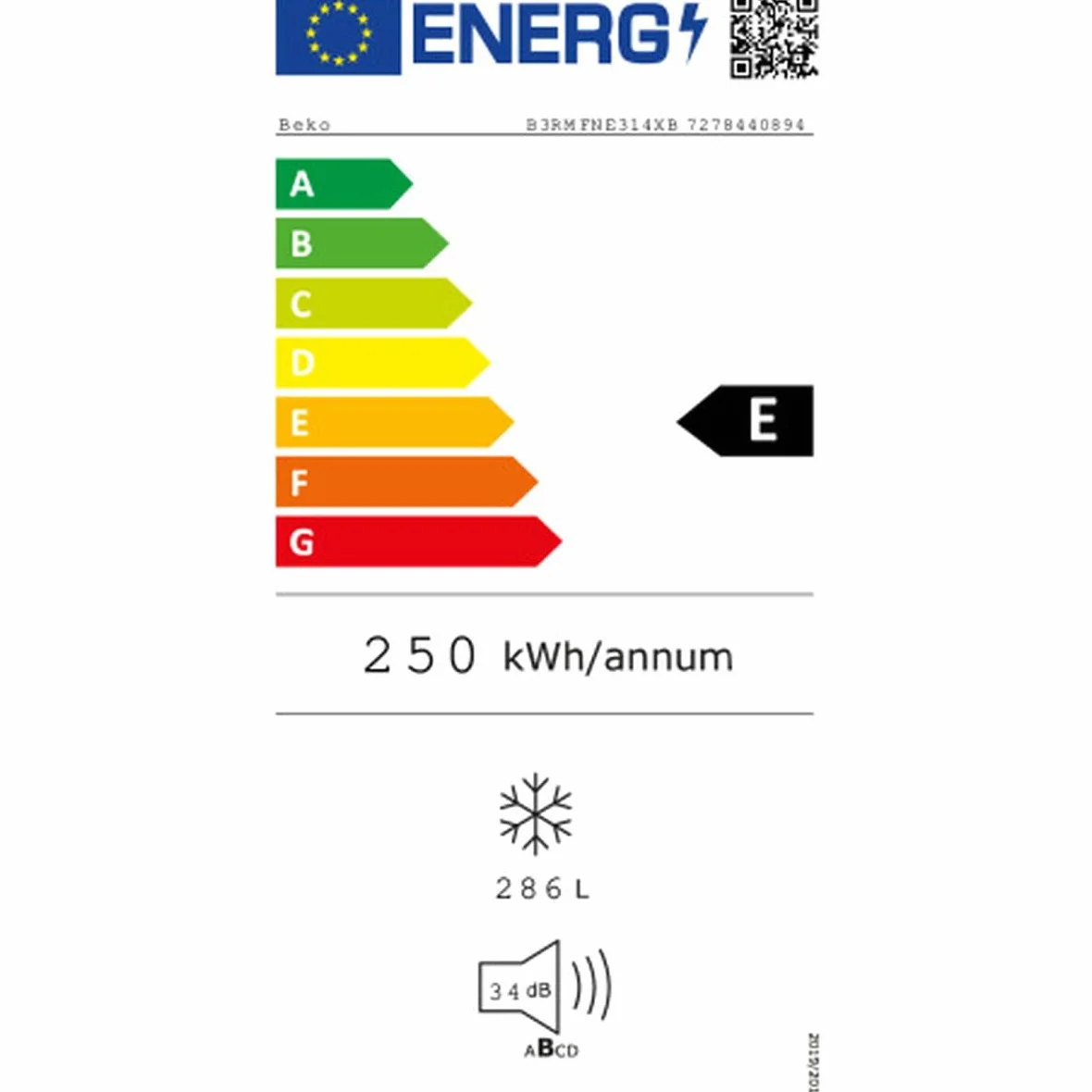 Congelador BEKO B3RMFNE314XB Acero