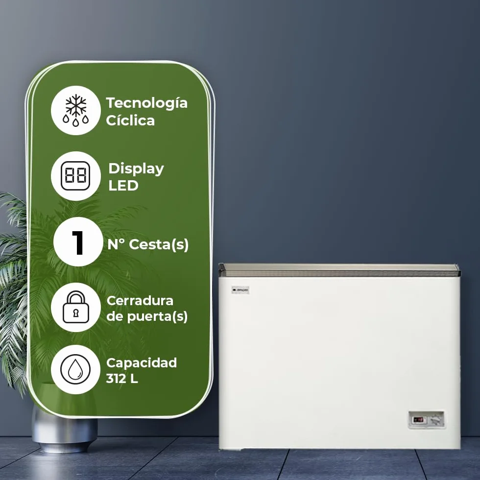 Aspes Congelador Horizontal Horeca Blanco ACHH3501DDCG. Capacidad 312 Litros, 1 Cesta, Bajo Nivel Sonoro, Eficiencia Energética Clase E