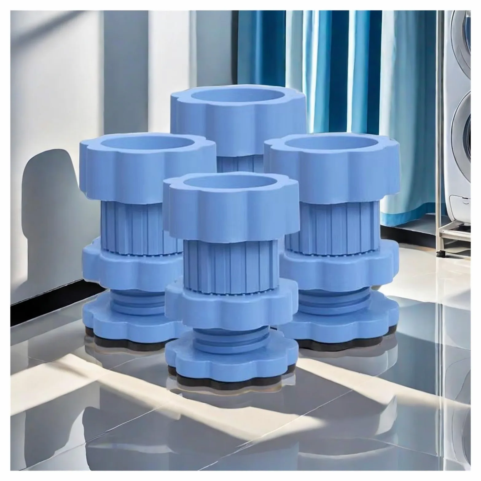 Almohadillas Universales For Los Pies De La Lavadora, Altura Ajustable, Base Antivibración For Refrigerador, Estabilizador De Pies Antideslizante Fijo, 4/8 Uds.(8 pcs)