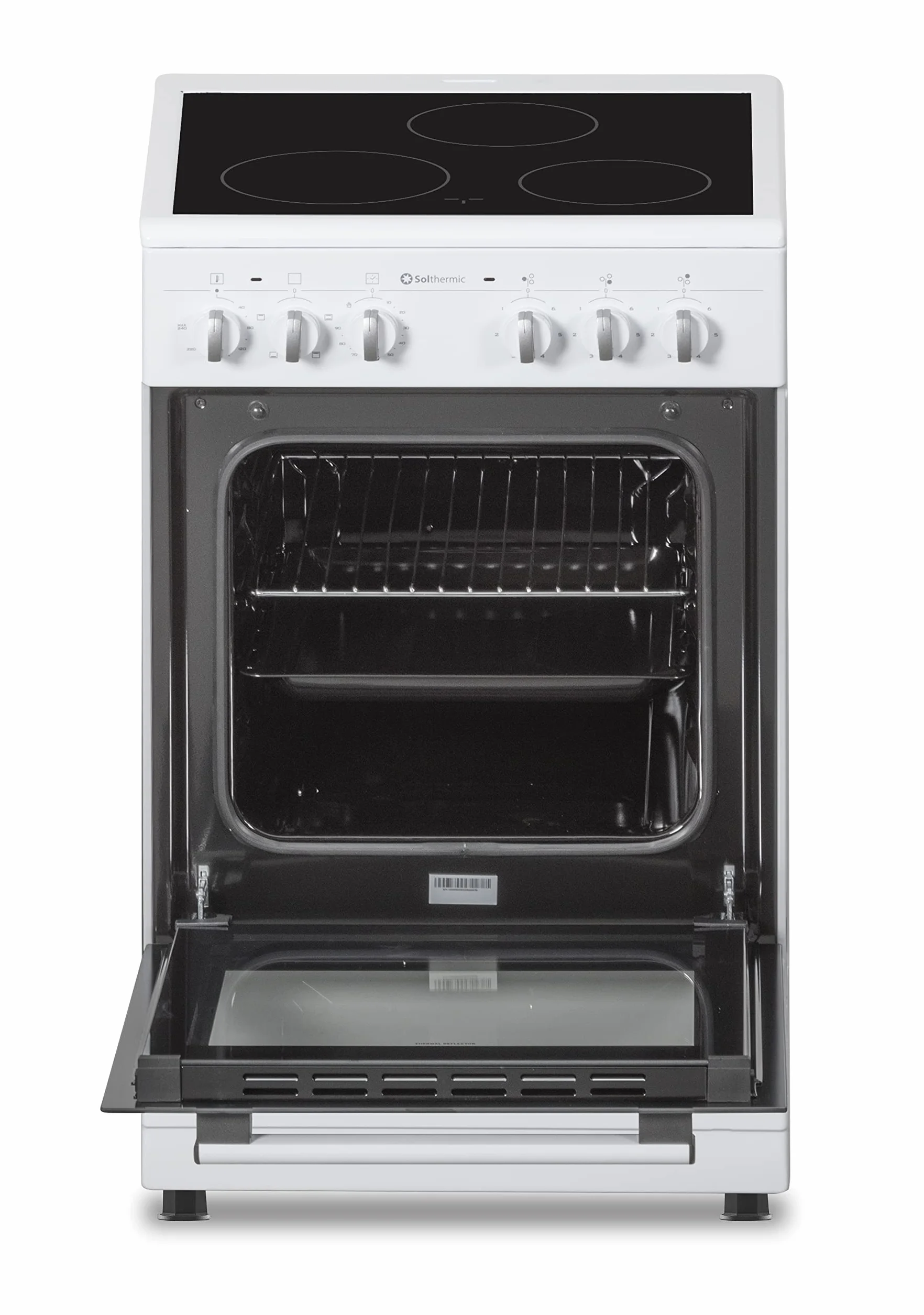 SOLTHERMIC VTC50BLANCA COCINA ELECTRICA VITROCERAMICA CON HORNO INCORPORADO/BLANCA/ANCHO 50 CMS / 3 FUEGOS/HORNO CON GRILL