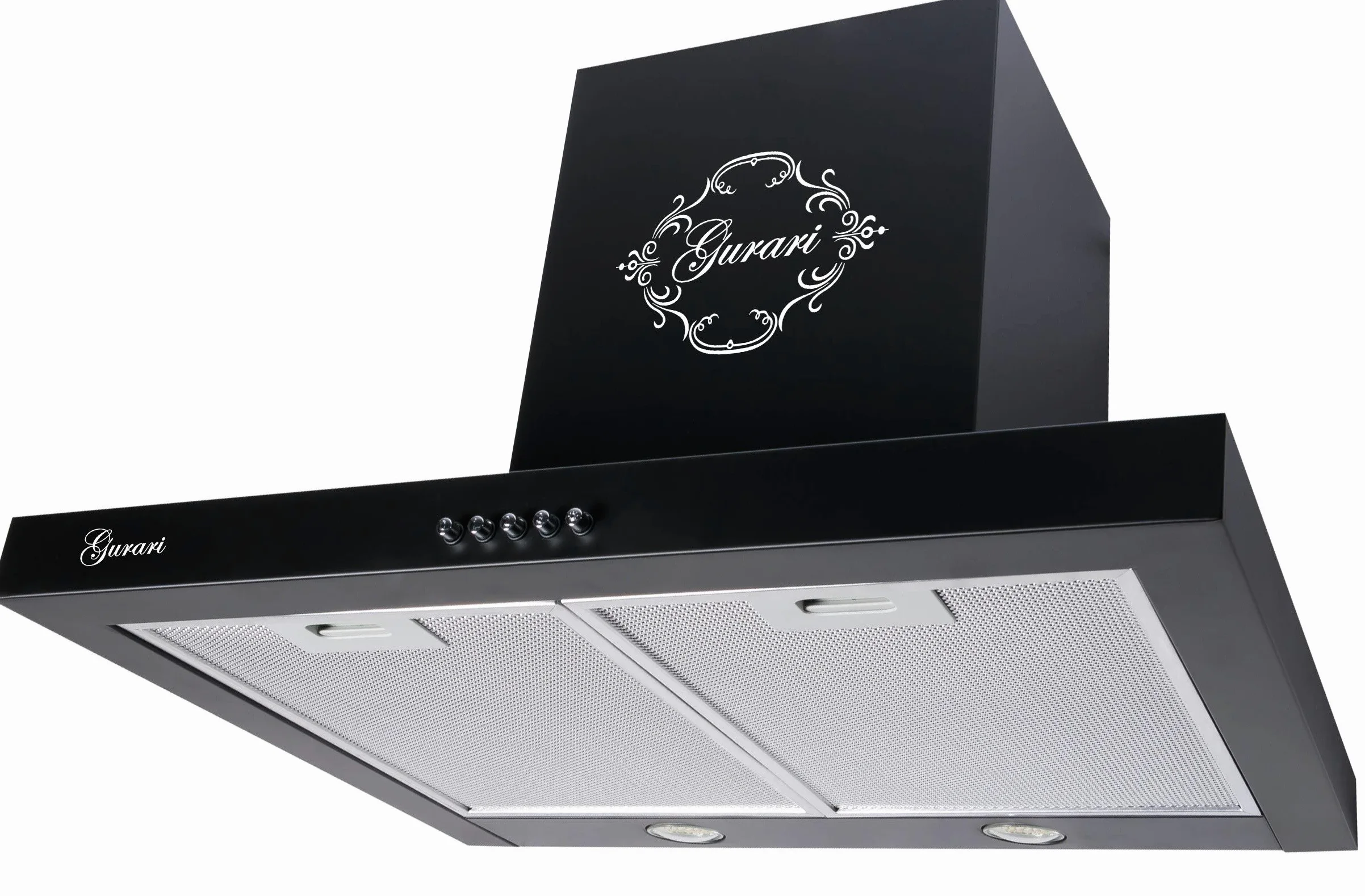 Gurari 461 BL - Campana extractora de pared (70 cm, 1000 m3/h), color negro
