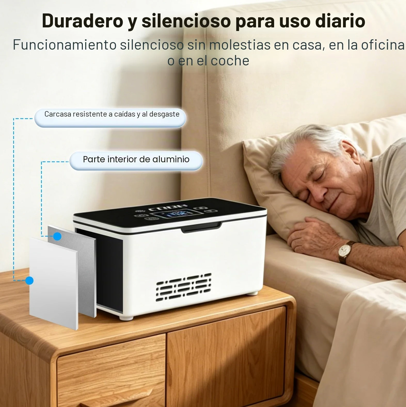 Nevera Insulina Viaje, Nevera Medicamentos Portátil Electrica, 2 a 8 ℃ | Mini Enfriador de Insulina, Temperatura Ajustable, con Dos Baterías de 10200 mAh para Uso en Hogar, Viajes y Automóvil