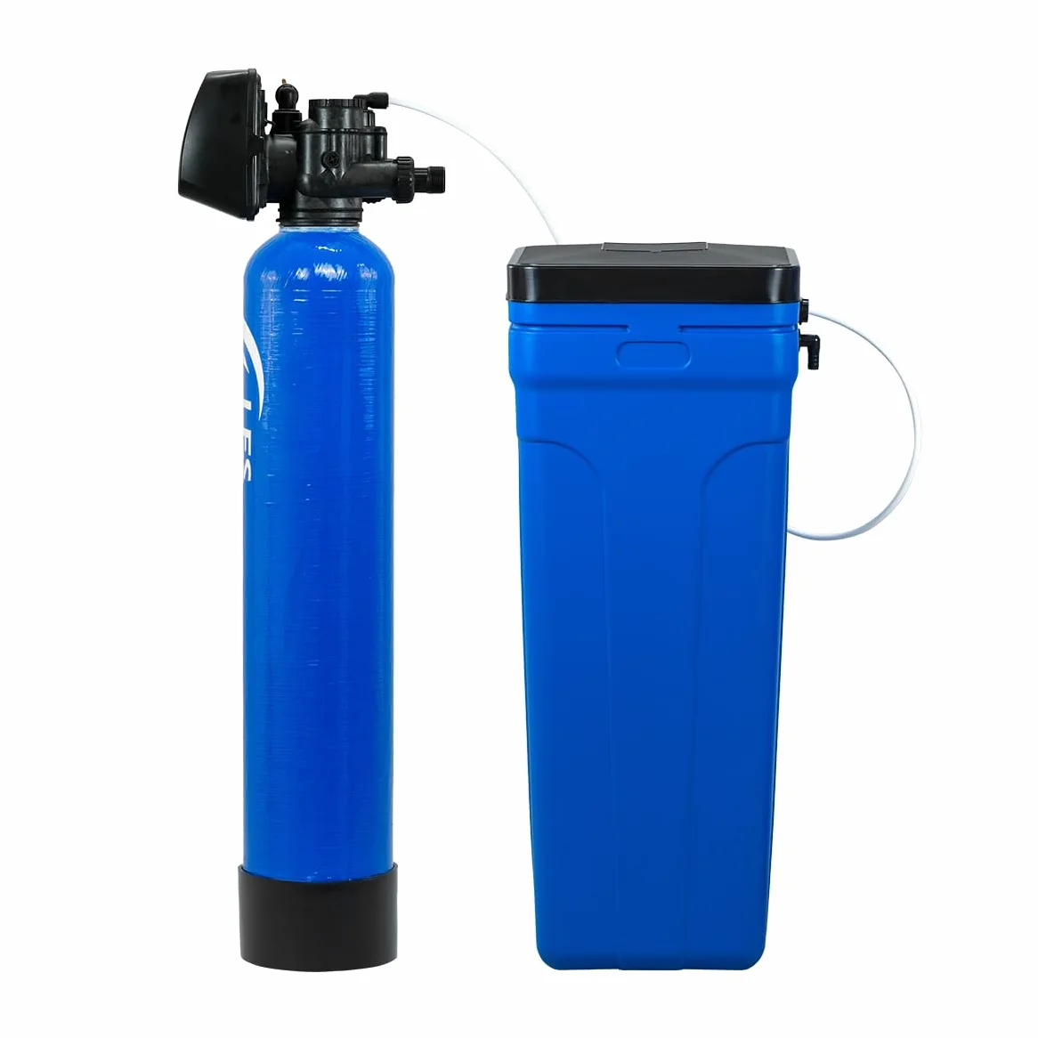 IWSC 1000 - Ablandador de agua para 3 – 4 personas, multifamiliar, depósito de sal separado para largos intervalos de recarga, incluye kit de conexión