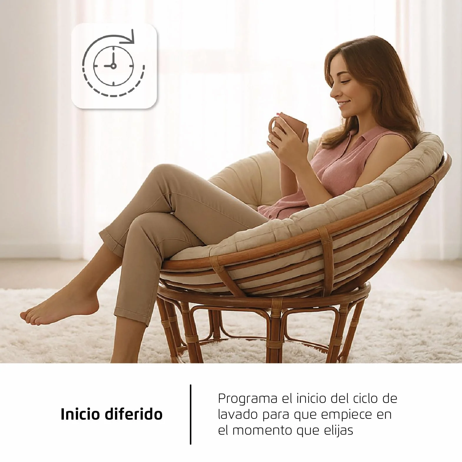 Corberó Lavadora Plus 6 kg 1000 rpm Motor Inverter 15 Programas Función Vapor Blanco