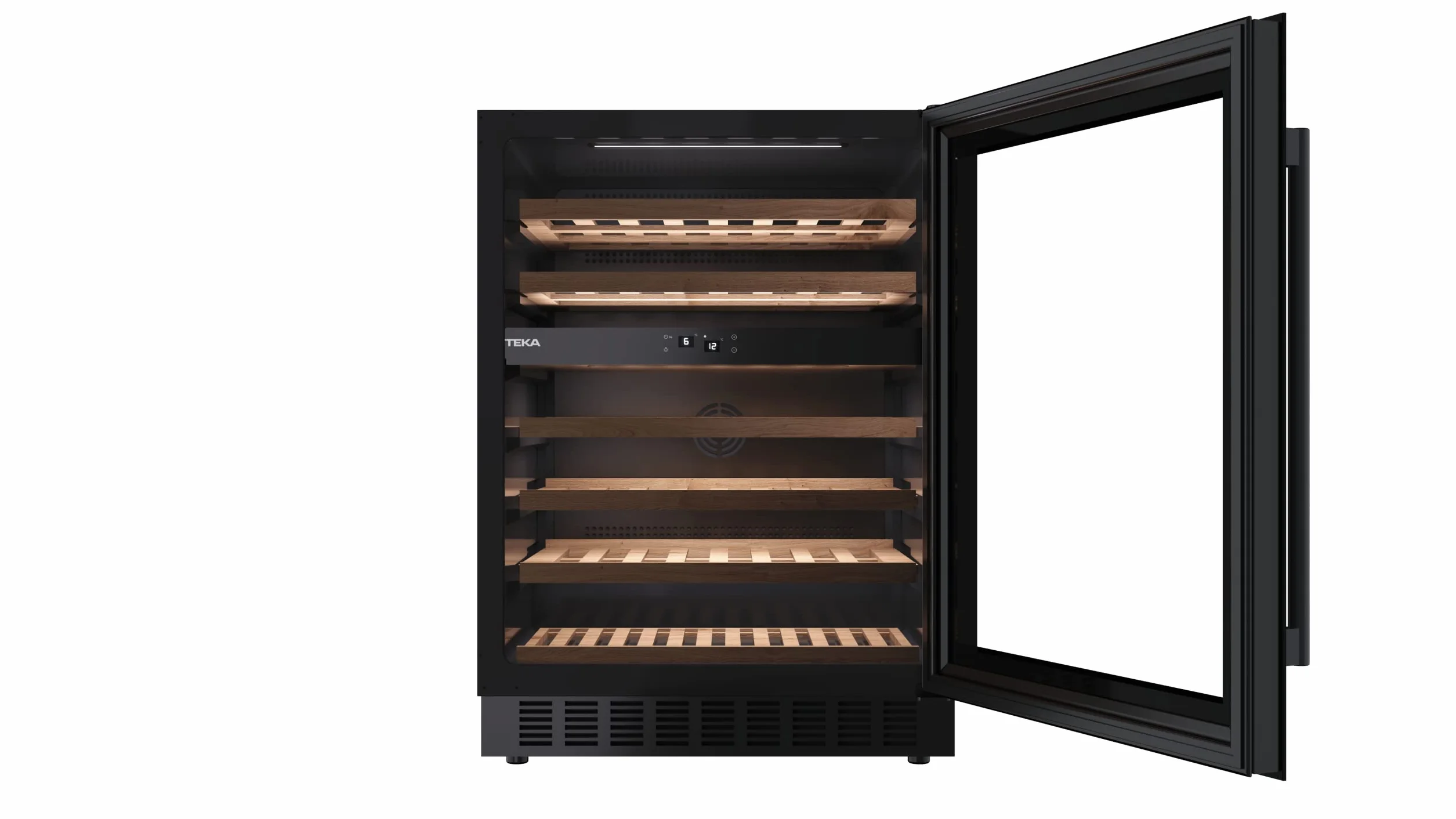 Teka Vinoteca Integrable 46 Botellas, Iluminación LED, Control Electrónico de Temperatura, Capacidad Total 150/134 Litros, Puertas Reversibles, Patas Regulables, Modelo RVU 20046 GBK