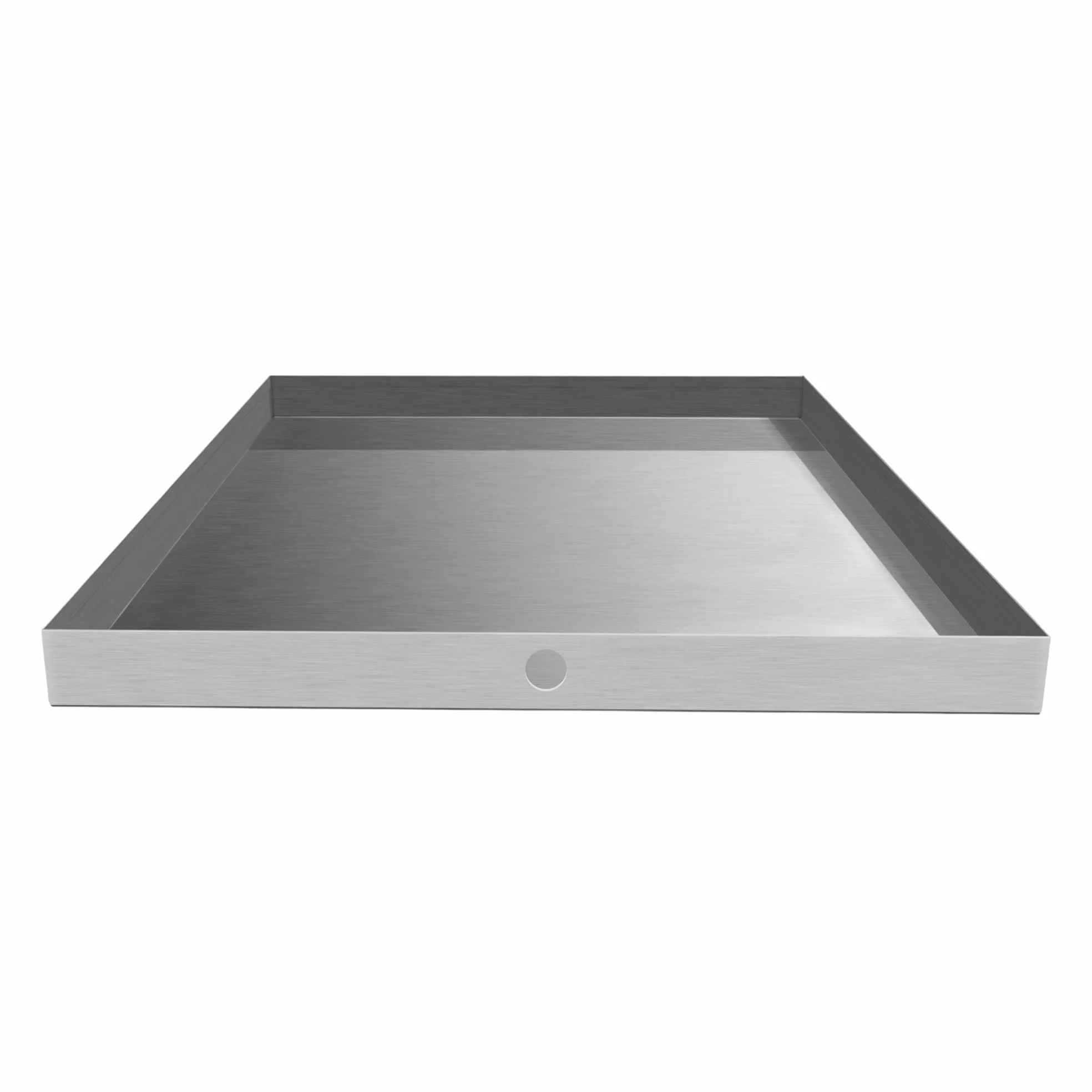 Sartén de desagüe para lavadora de 32 x 30 pulgadas, 2,5 pulgadas, resistente, de acero inoxidable fino (con agujero)