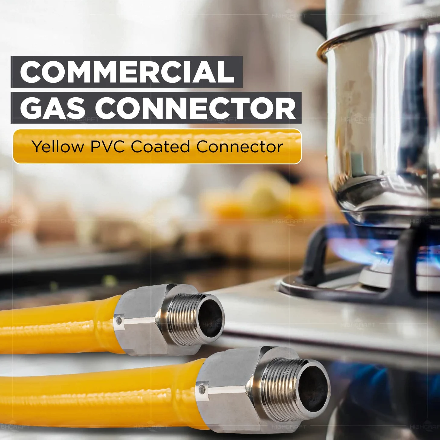 ftgc-bl34 – 36 N 36 Inch Flexible de largo servicio de alimentos con revestimiento de PVC Conector de Gas con interior de 3/4 pulgadas de diámetro y 3/4 pulgadas x 3/4 pulgadas MIP conecta, tubo de acero inoxidable trenzado, resistencia a la corrosión