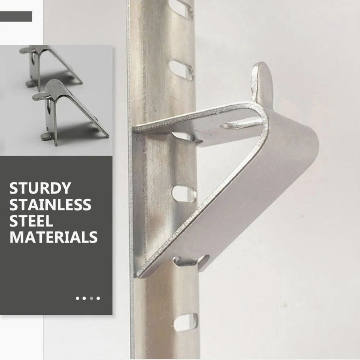KeuLen Clips for Estante de refrigerador en Forma Z Acero Inoxidable, Soportes for congelador for estanterías Metal y Madera, Uso doméstico Cocina, 25 uds