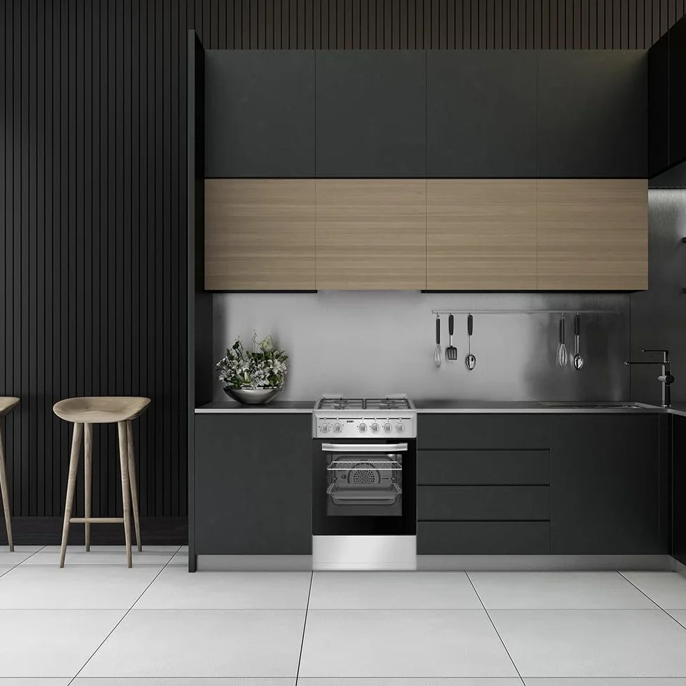 Svan Cocina Mixta gas Butano 4 Zonas Inox SKM4500X. Kit Conversión Gas Natural, Acabado en Inox
