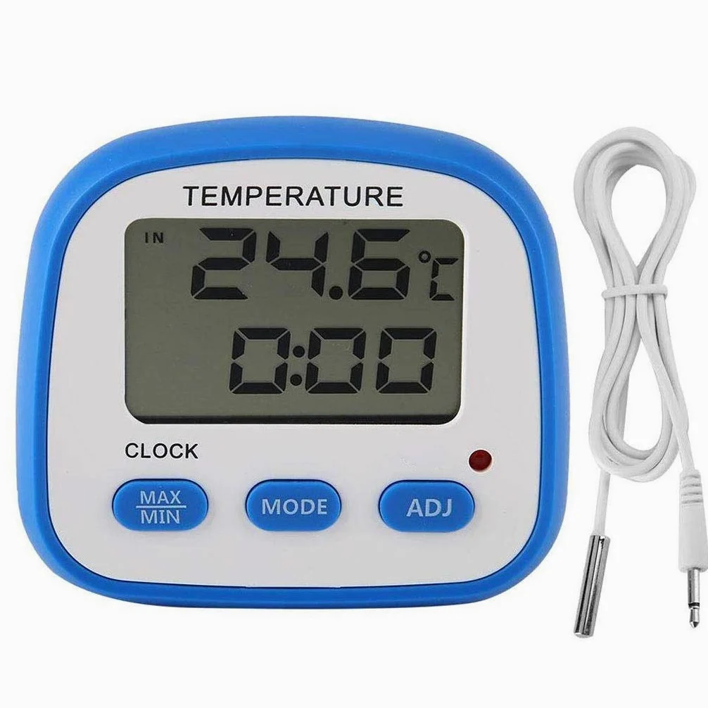 Termómetro para frigorífico Congelador Ajustes de alarmas de Temperatura Alta y Baja con indicador LED Termómetro de refrigeración Digital con magnético