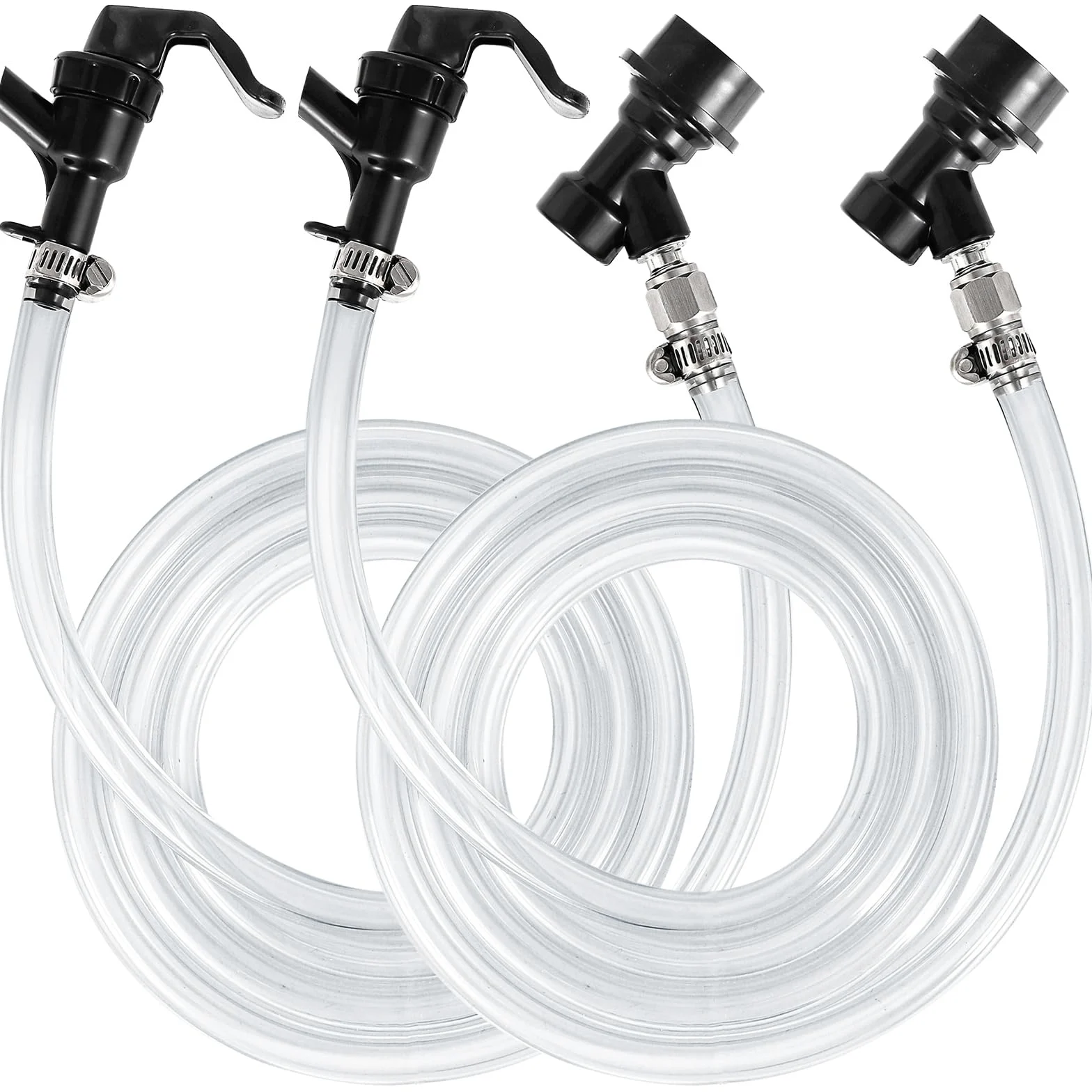 Llave de bola de 5 pies, llave de picnic, bloqueo de bola, línea de cerveza, línea de cerveza, desconexión de bloqueo de bola líquida, para dispensar cerveza sin fugas (paquete de 2)