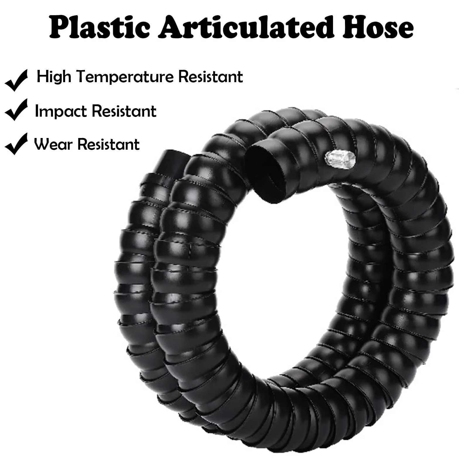 Brazo articulado para extracción de Humos con Campana de Acero Inoxidable - Manguera Flexible para extracción de Gases, Humo y vapores (1,5 m/4,9 pies, 45 mm/1,8 Pulgadas) - Duradero, Ajusta