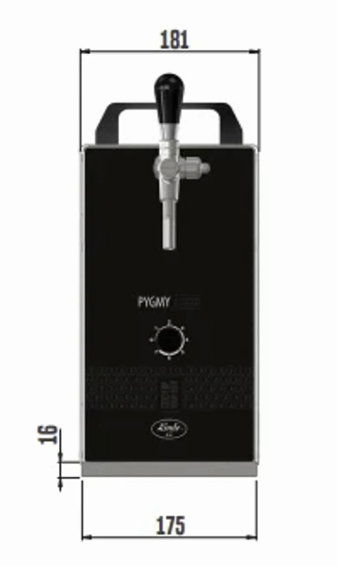 Kit Completo dispensador de Cerveza Pygmy 25/K Limited Edition con Bomba de Membrana, Enfriador seco monolíneo Acero Inoxidable 35 l/h Green Line, Cabeza de Grifo KeyKeg