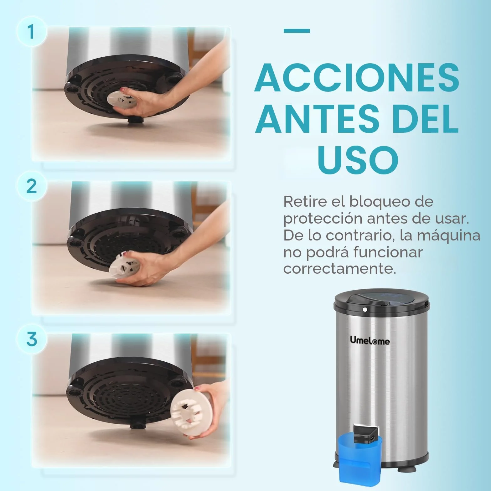 Centrifugadoras de ropa Umelome capacidad 6 kg Secadora rotativa 2800 tr/min Secadora Spin energética y de ahorro de energía Clase de eficiencia energética A+++, Plateado