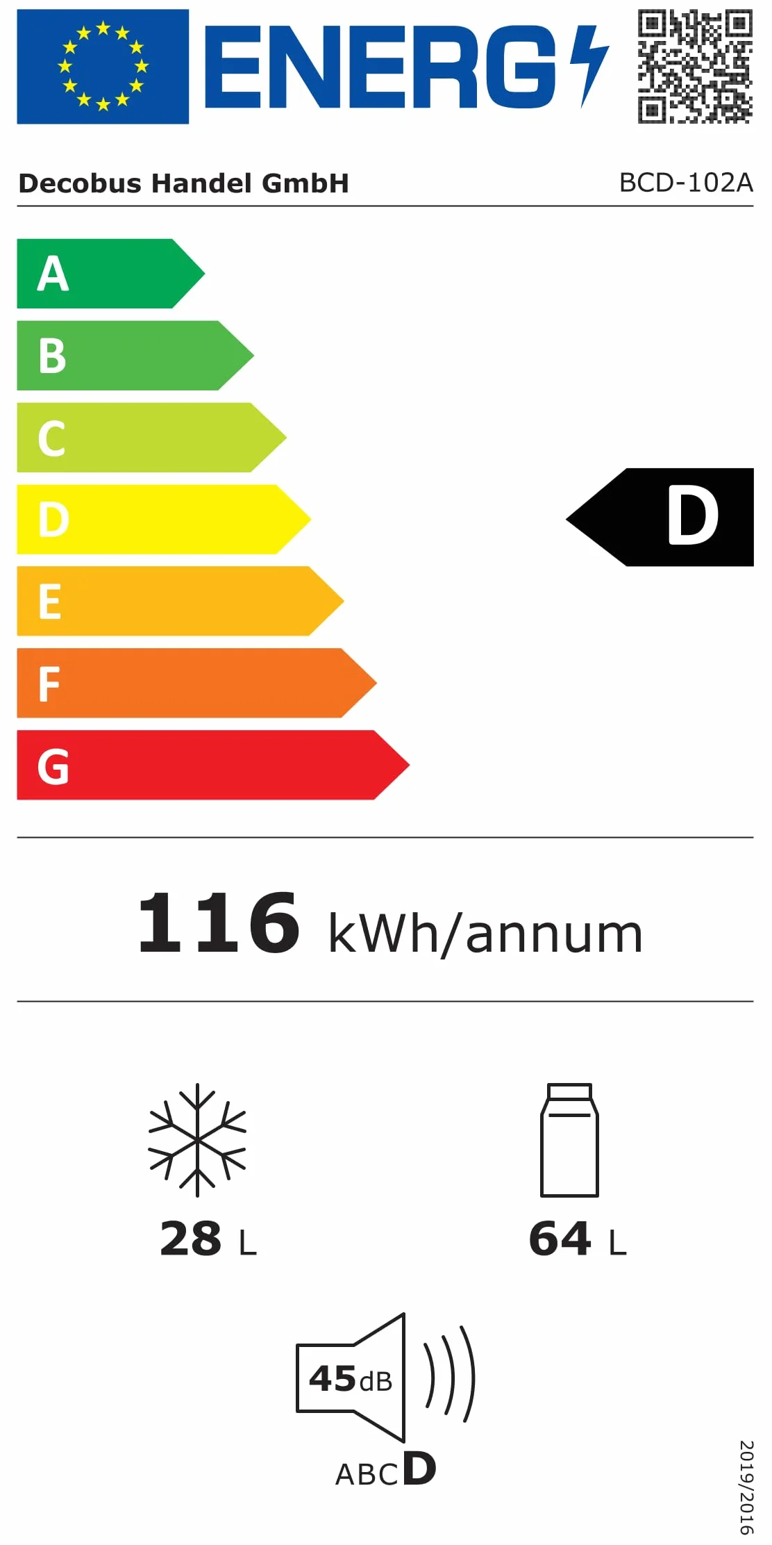 Merax Frigorífico de 2 puertas, 92 litros, congelador 28 l, 105,5 cm de altura, LED, estantes de vidrio ajustables, 116 kWh/año, silencioso 45 dB, compacto y energéticamente eficiente, para cocina