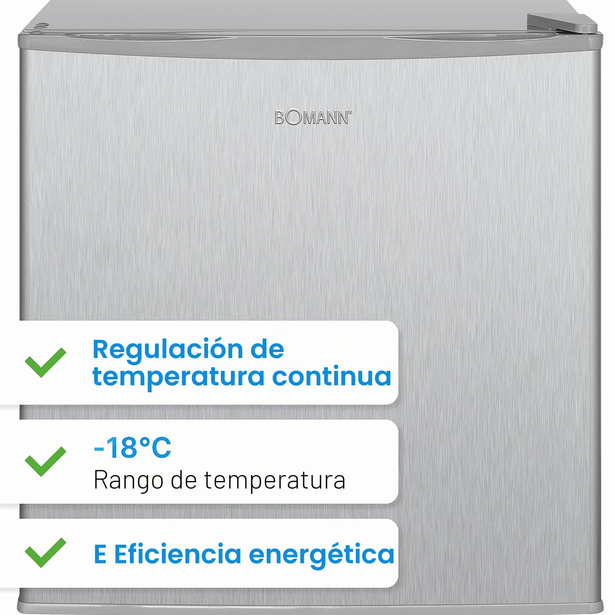 Bomann Freezerbox 31L Contenido útil | Congelador pequeño con rejilla | tope de puerta intercambiable y control de temperatura continuo | Mini congelador con 4 estrellas | GB 341.1 inox