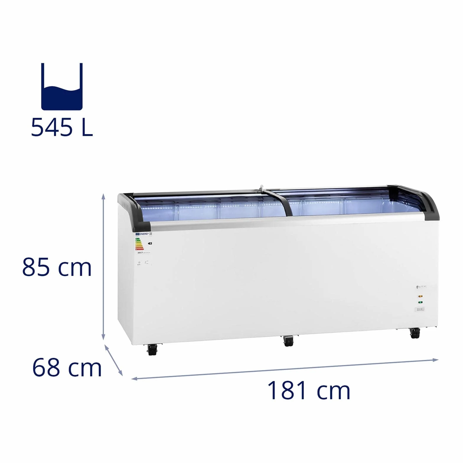 Royal Catering Arcón Congelador Cámara Profesional RCFZ-545G (Volumen: 545 L, Refrigerante: R290, Rango de temperatura: -22 - -15 °C)