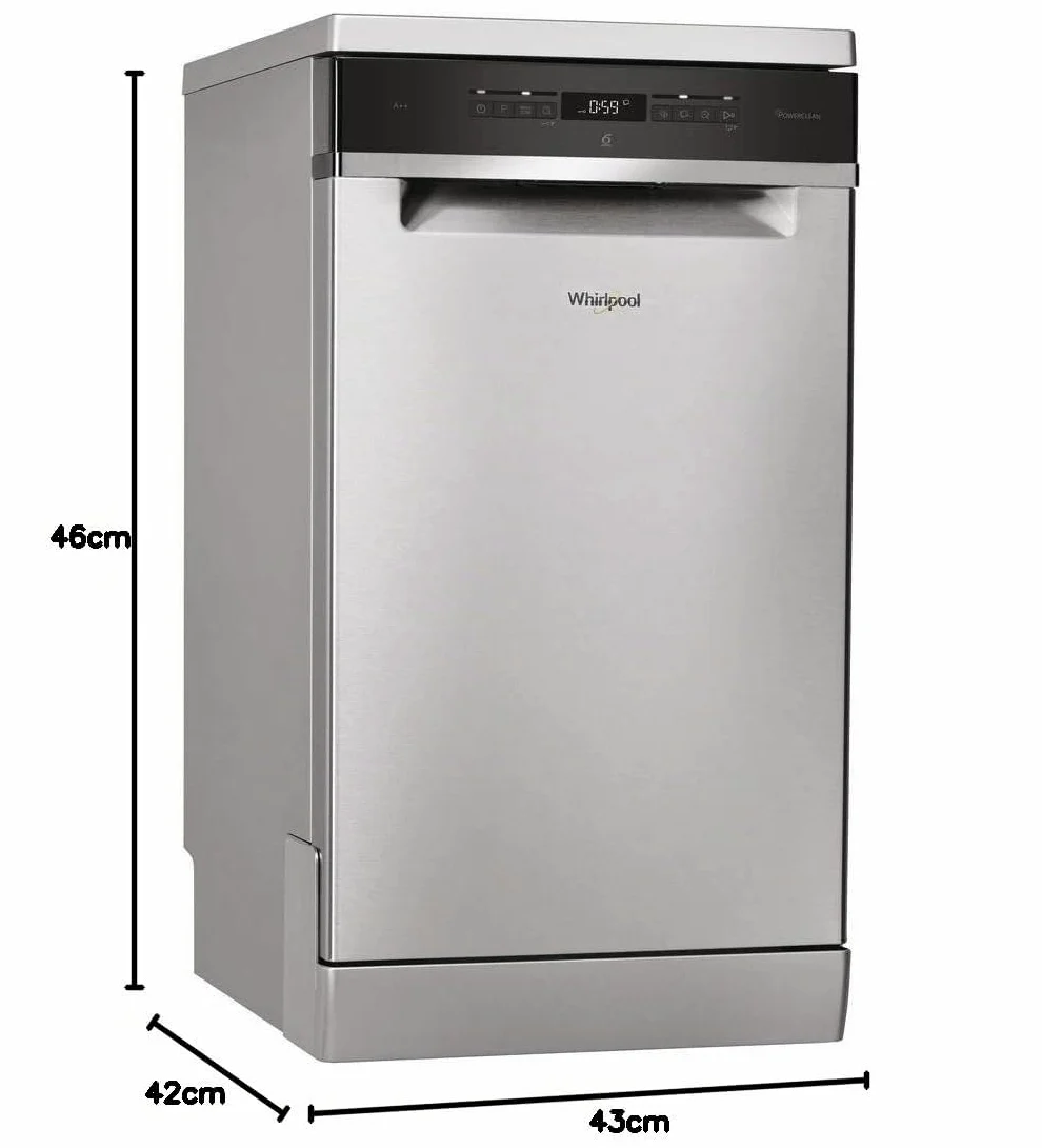 Whirlpool - Lavavajillas WSFO 3O23 PF X 45 cm inox, tecnología 6th sense, sistema de protección aquastop, 43dBA, 10 cubiertos, eficiencia NEL D