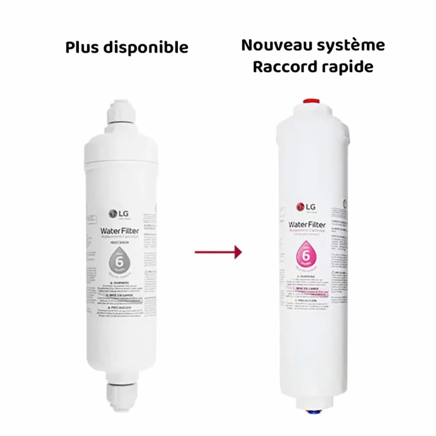 LG ADQ73693901 Cartucho de filtro de agua de repuesto para refrigerador con ajuste a presión (paquete de 2)