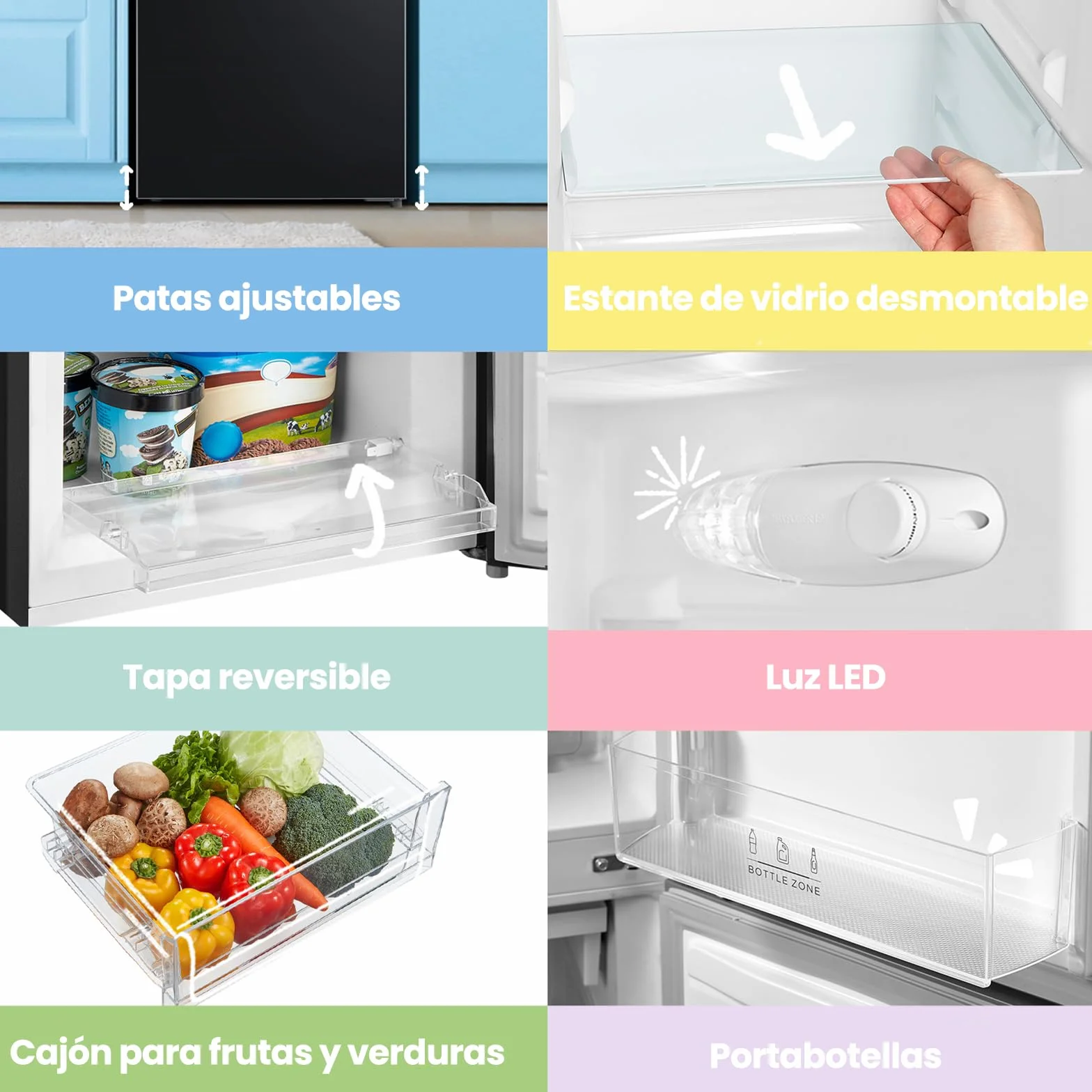 Comfee' RCB169DK2(E) Refrigerador con Congelador 150 cm Low Frost 195 kWh/año 174L Negro
