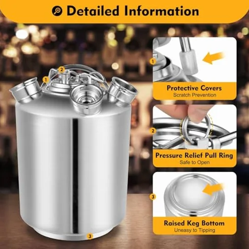 Limpiador de líneas de cerveza, contenedor multifuncional de acero inoxidable para mantenimiento del dispensador del hogar