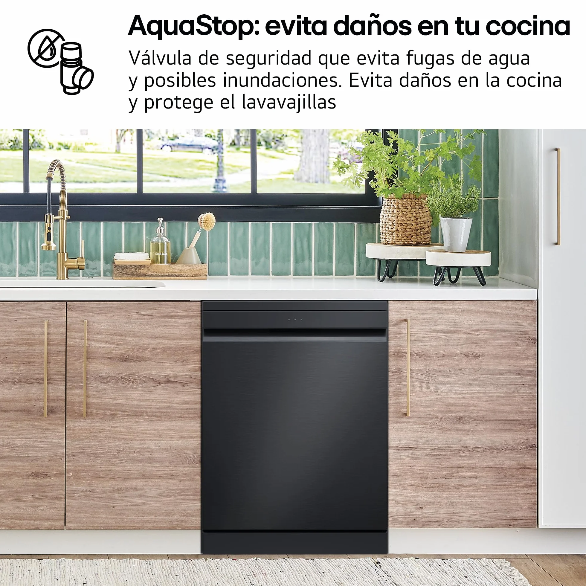 LG Lavavajillas QuadWash Steam DF375HMS 14L Acero Negro Grafito Eficiencia A