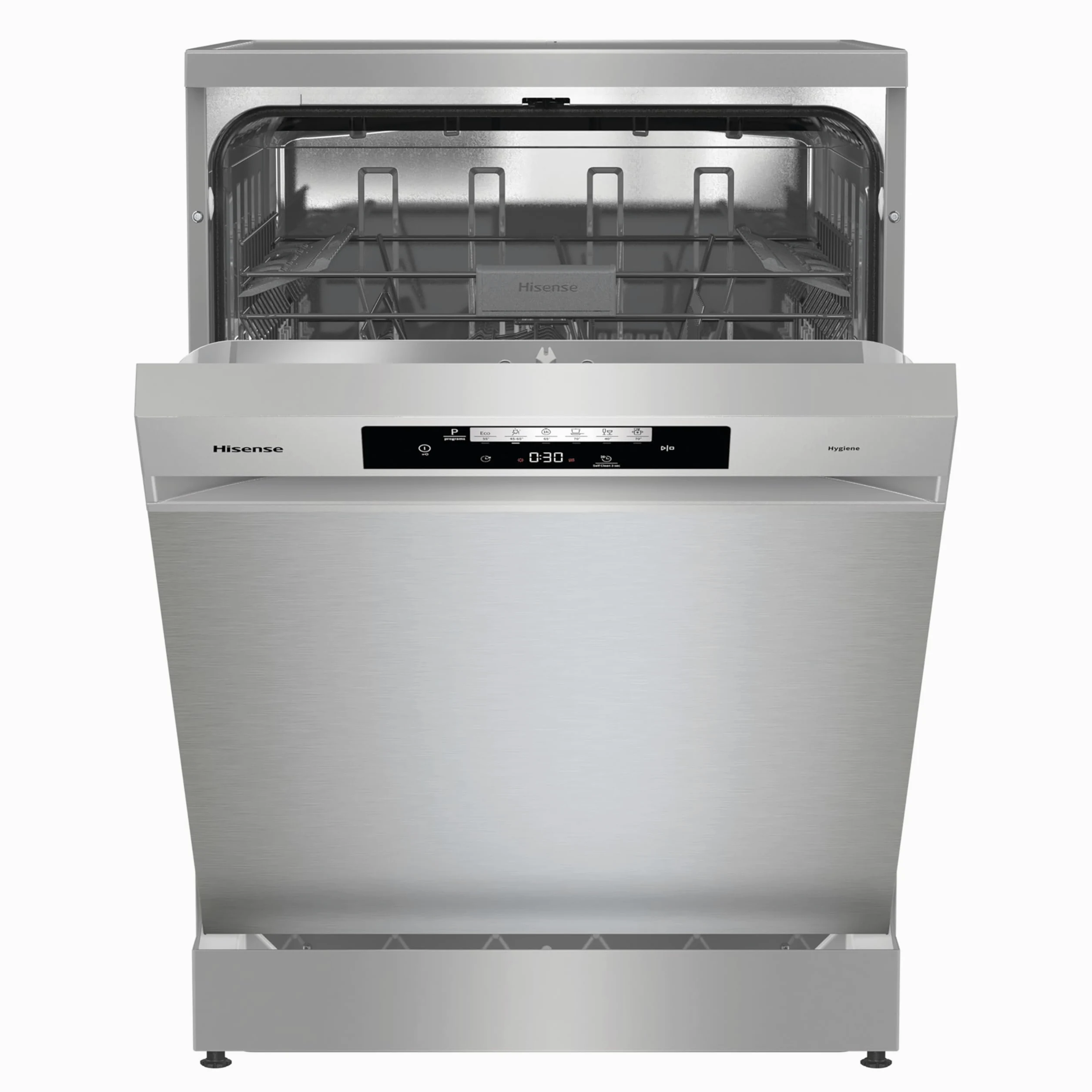 Hisense HS642C60X - Lavavajillas Independiente,Capacidad 14 Servicios, 60cm, Auto Dry Apertura de Puerta Automática, Control Táctil, Inicio Diferido y Lavado Rápido,Media Carga, Libre instalación Inox
