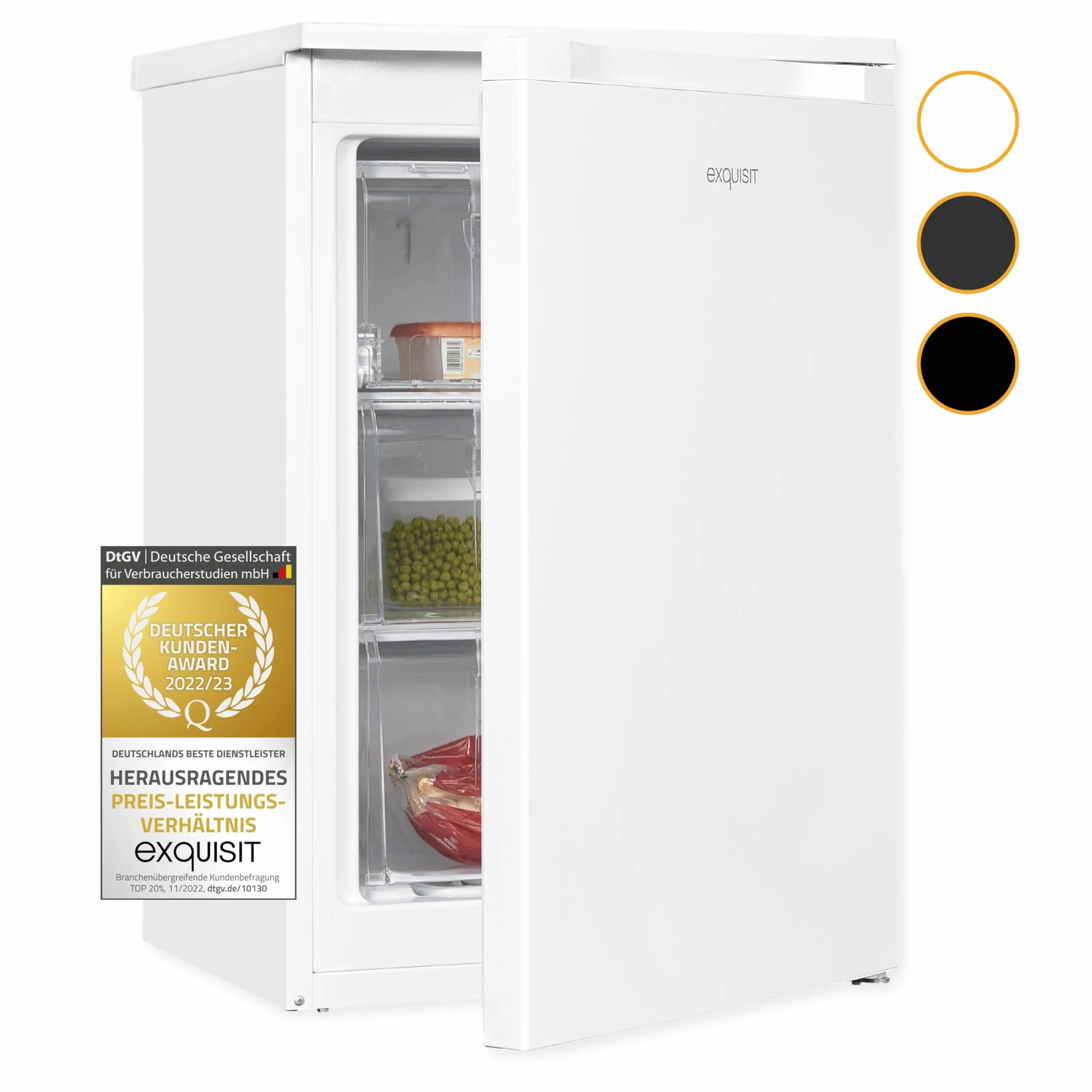 Exquisit Congelador GS81-051C 85 L Blanco Tope de Puerta Intercambiable