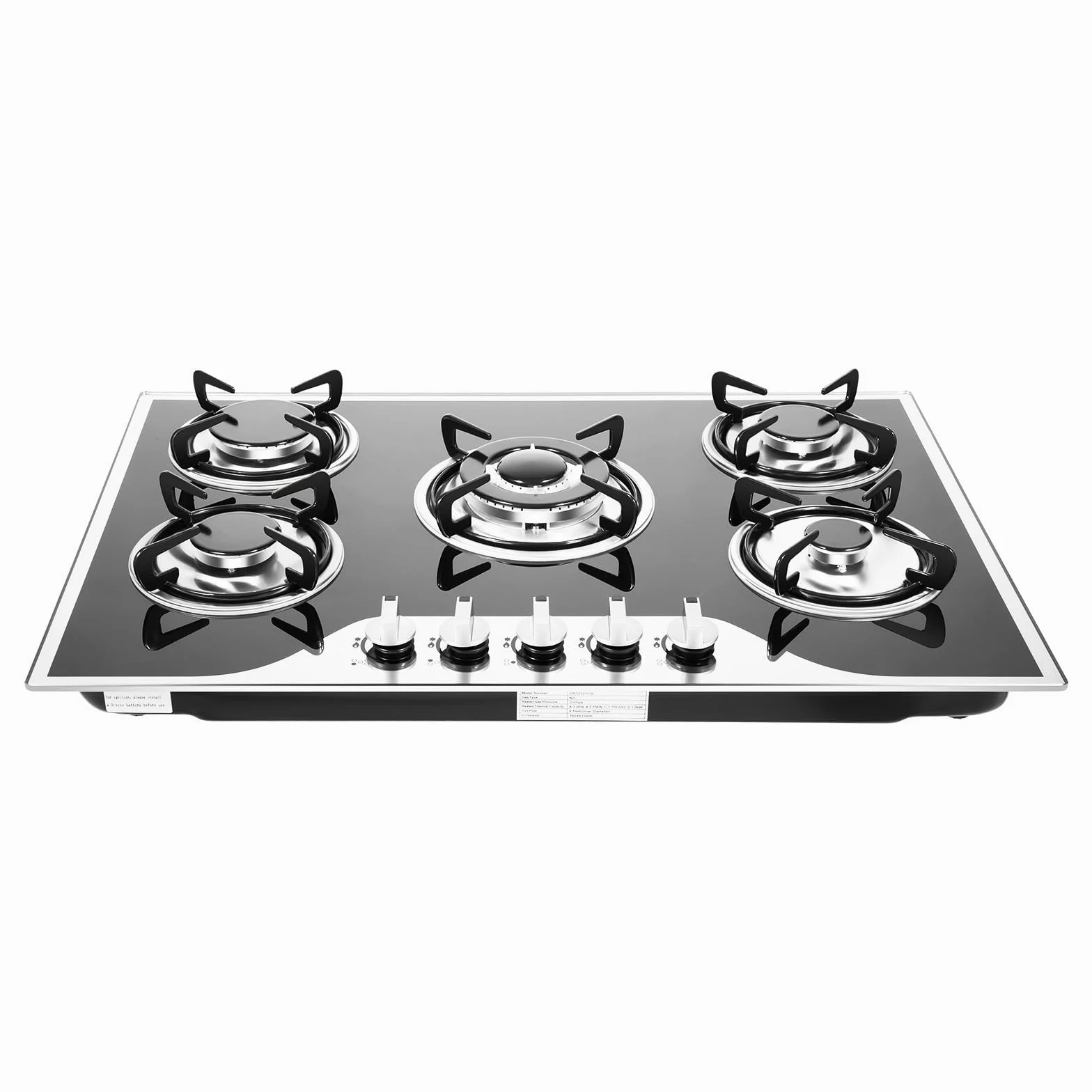 5 quemadores de encendido automático por batería de 5 agujeros, estufa de gas, gas natural LPG, regulador independiente, alto punto de fusión de la cabeza, cocinas domésticas, restaurantes, hoteles,