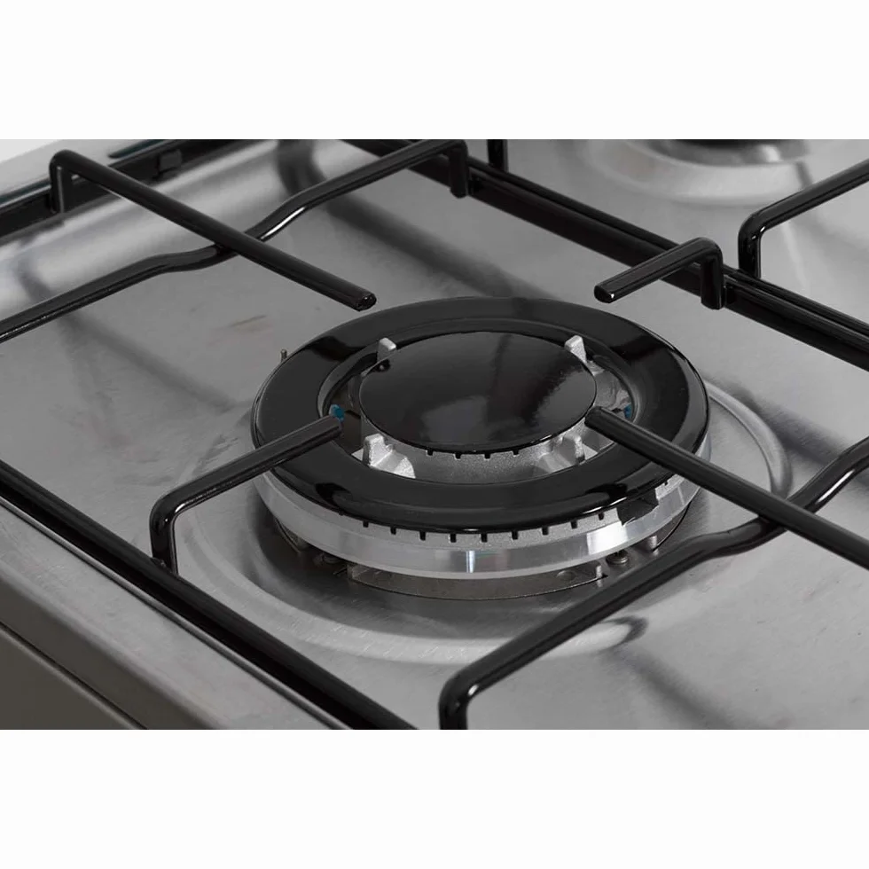 INFINITON Cocina de gas CC57TAC - Ancho 50cm, 3 Zonas, Inox, Quemadores con seguridad FFSD, compatible gas Natural y Butano