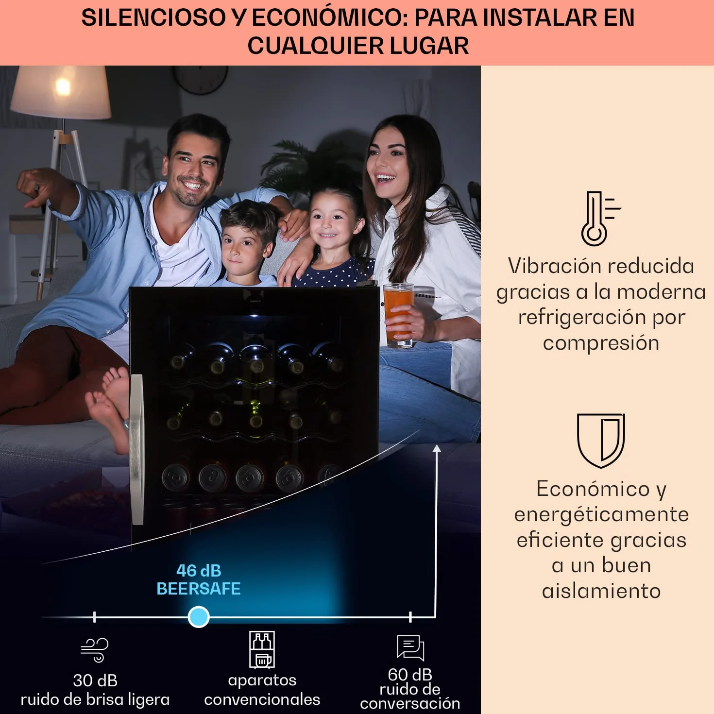KLARSTEIN Mini Nevera Pequeña Puerta Cristal Habitaciones, Portatil Electrica, para Bebidas, Frigorificos 60L, con Estantes