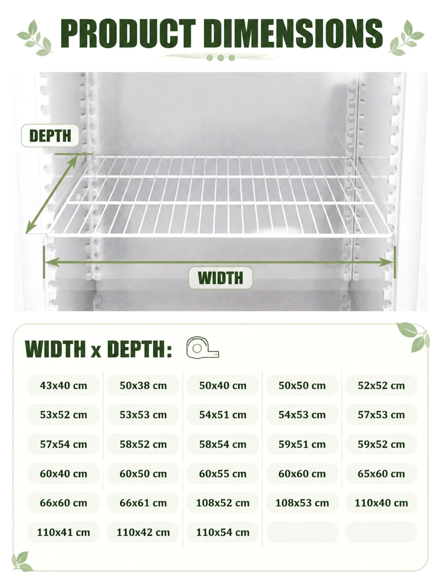 Estante de congelador inox, rejilla organizadora para frigorífico | Estante de rejilla para frigorífico y congelador, práctico organizador de almacenamiento(110cm x 41cm/43.31 x 16.14 in)