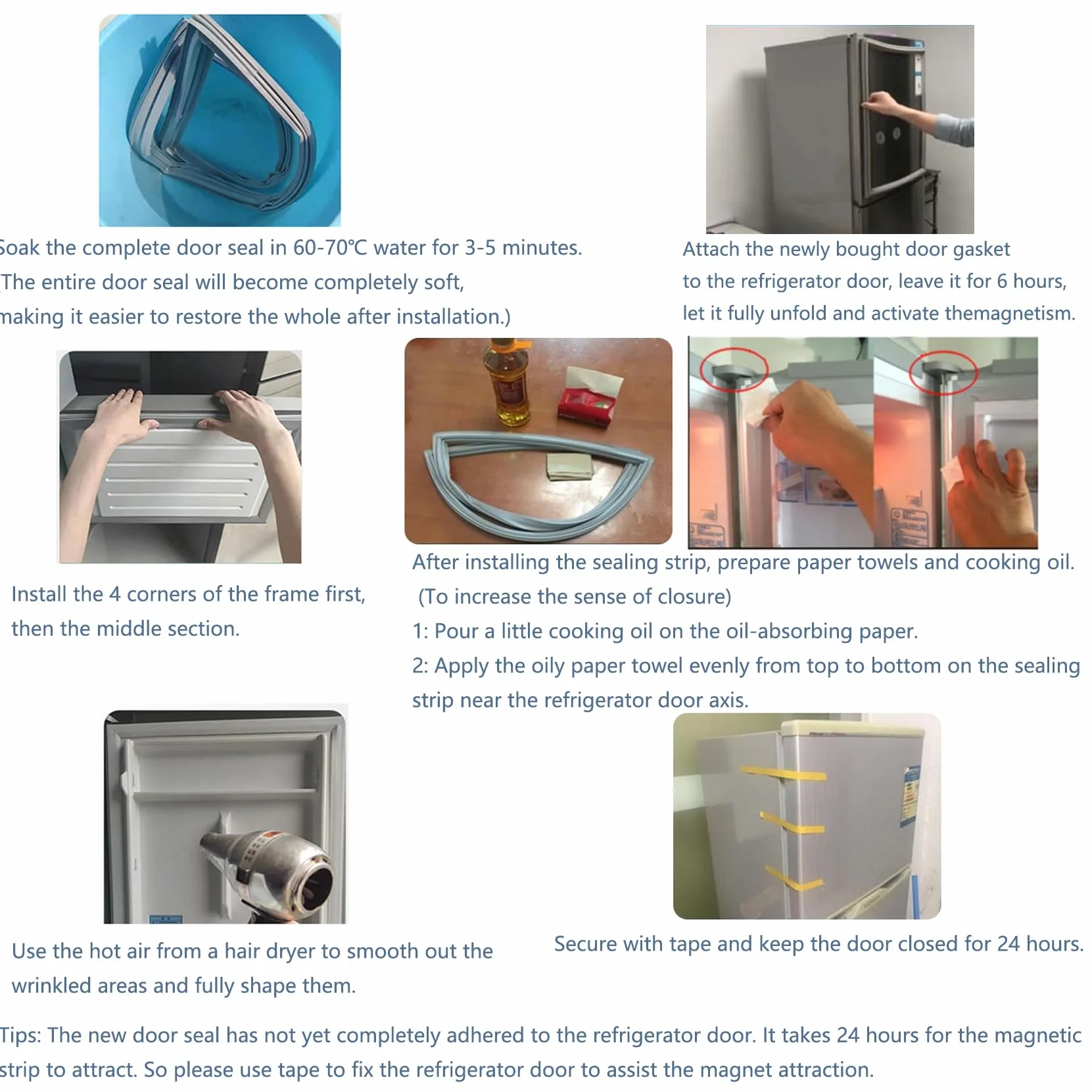 Universal Sello Magnético Junta De Goma para Puerta De Refrigerador Congelador