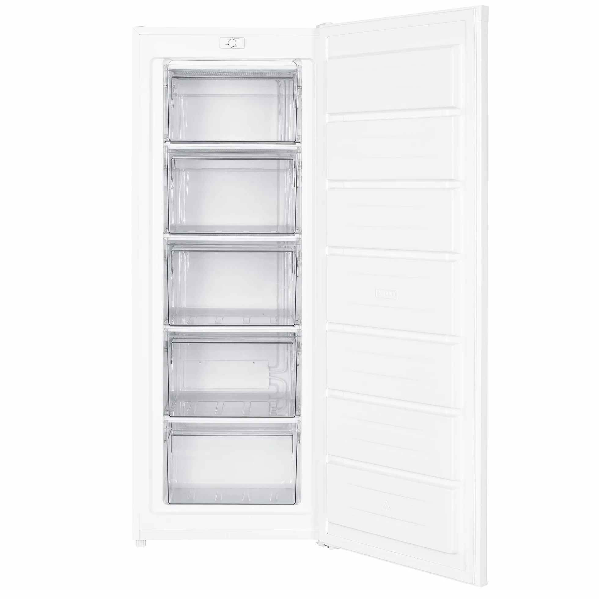 Sauber - Congelador Vertical una Puerta SERIE 3-CV14324WH - E - 142 x 55 cm - 5 Cajones 168 Litros - Se puede Combinar con Frigo 1 puerta - ENTREGA Y RETIRADA EN DOMICILIO INCLUIDA