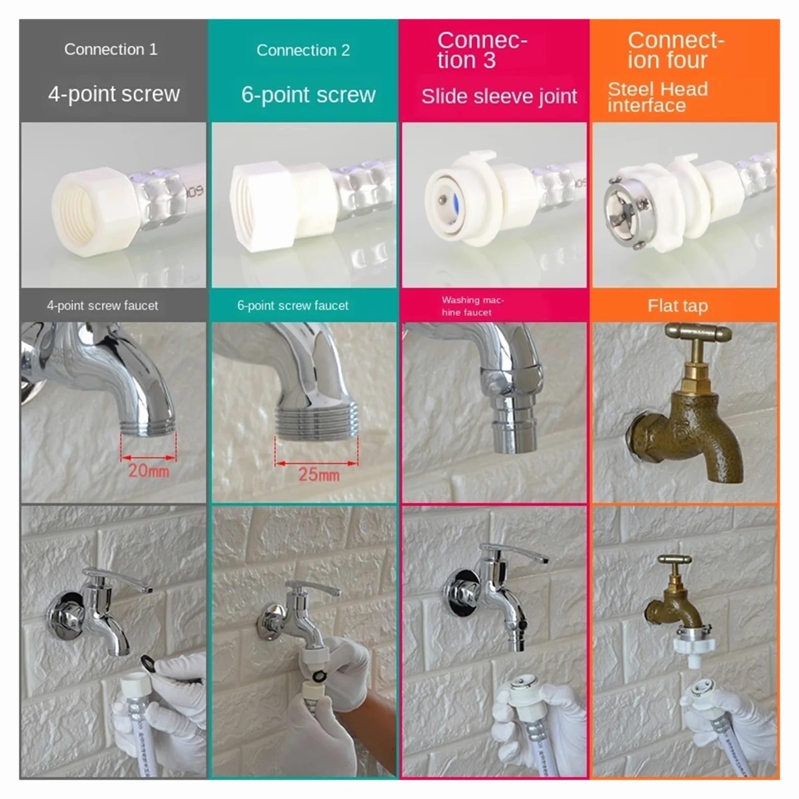 Tubo De Entrada De Lavadora Multifunción, Extensión De Rueda De Onda Automática, Accesorios De Mantenimiento De Manguera De Entrada De Agua(6 m)