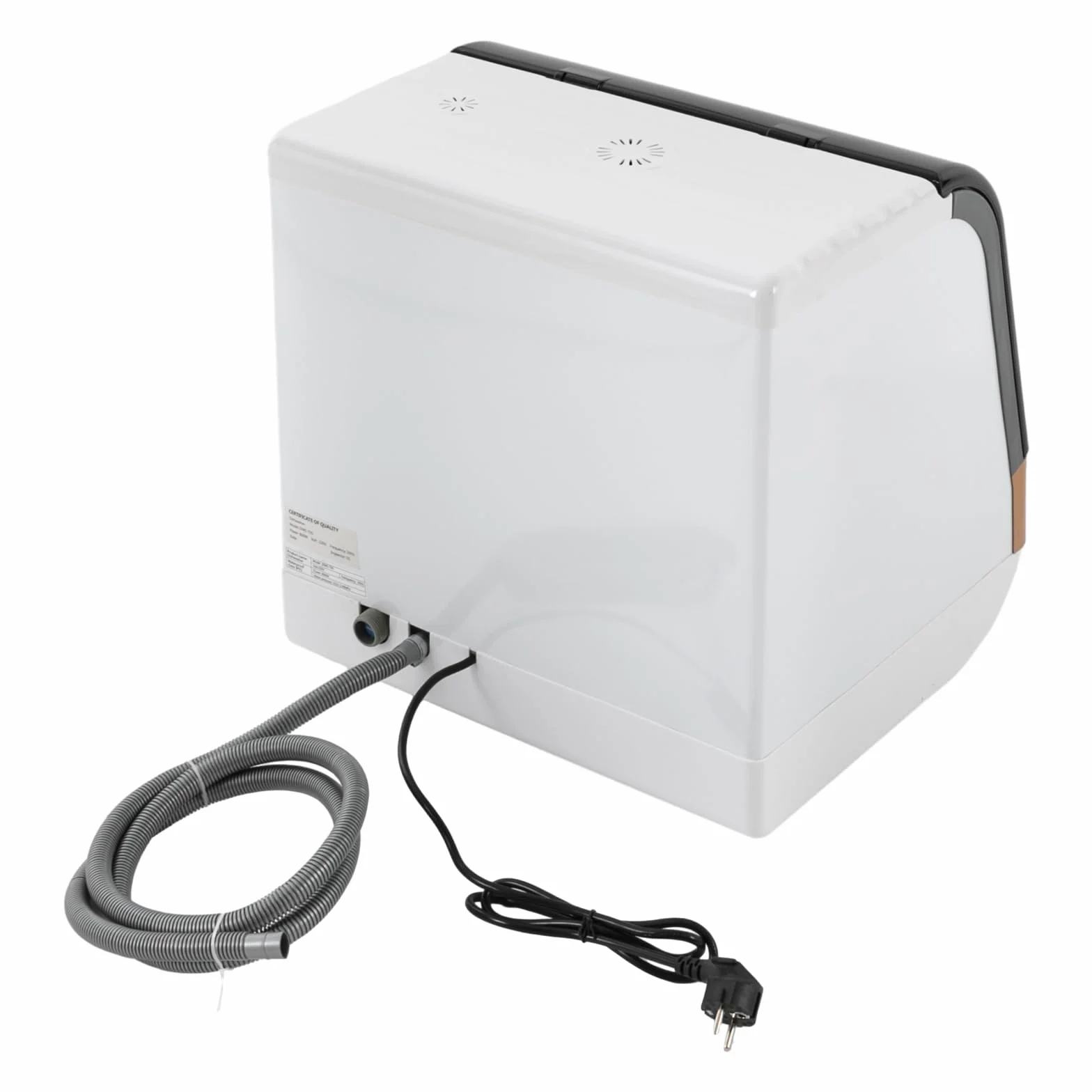 Lavavajillas de mesa, 800 W, mini lavavajillas con rociador giratorio de 360°, 3 modos de lavado, lavavajillas de mesa para hogares, residenciales, dormitorios, dorado